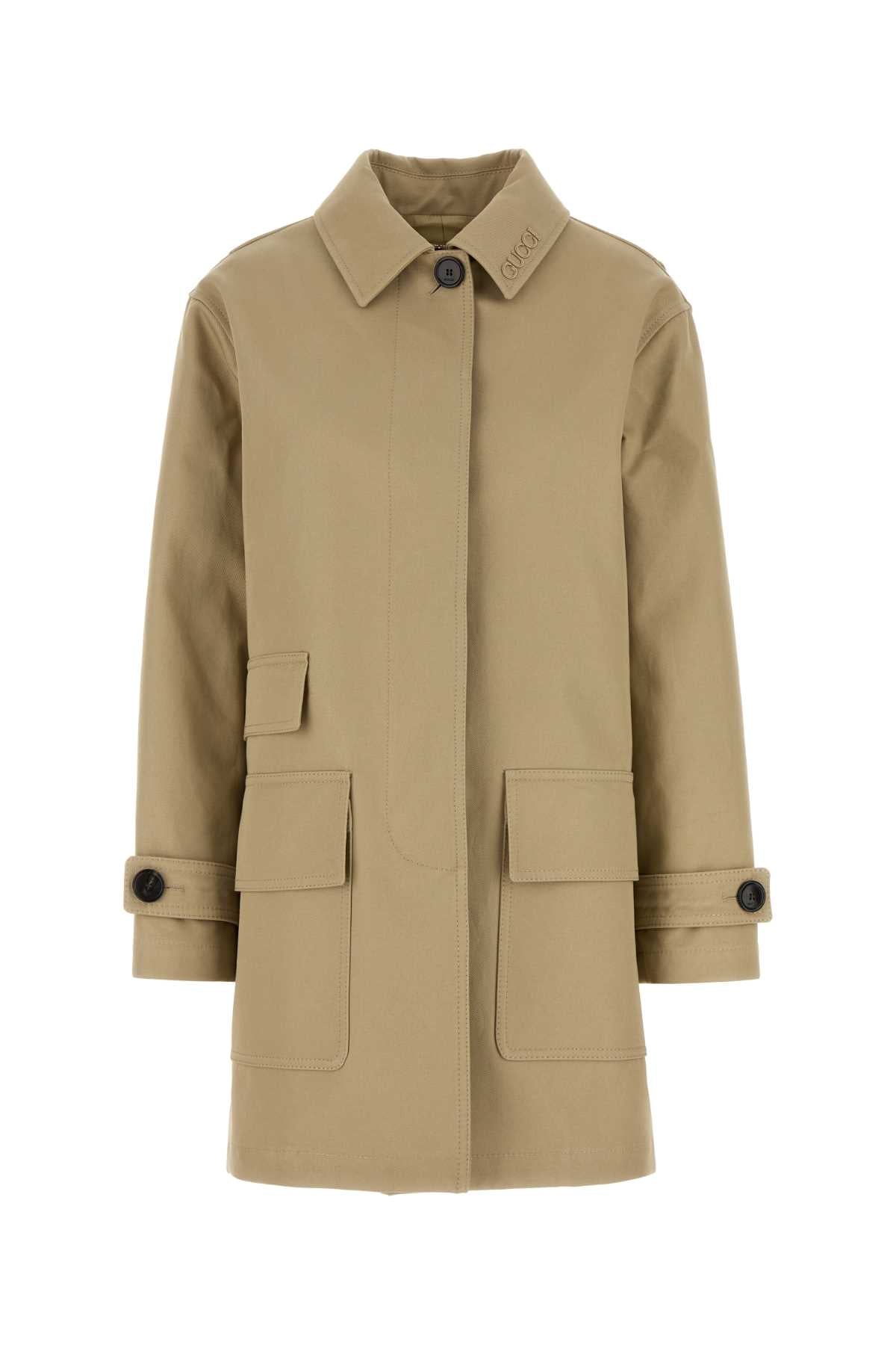 Gucci Women Beige Drill Overcoat GUCCI