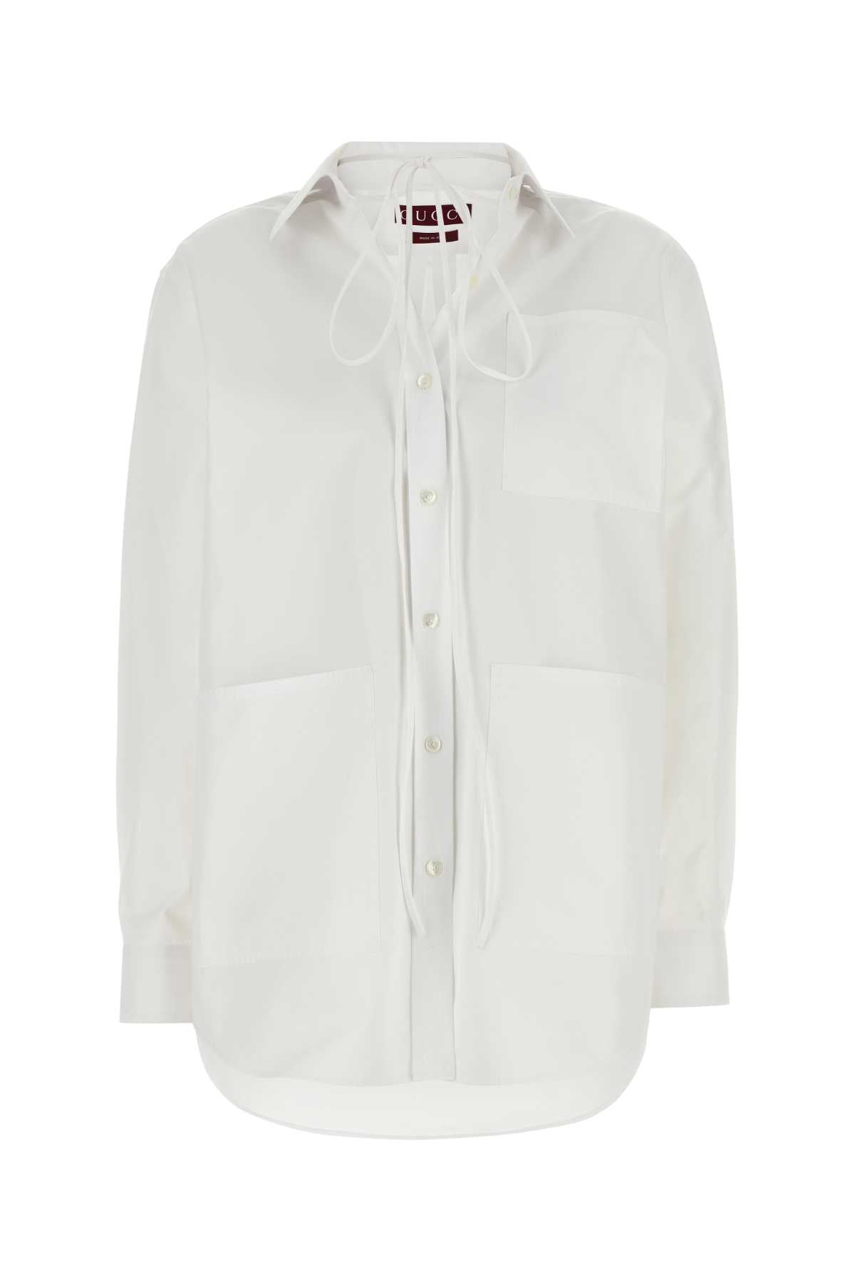 Gucci Women White Poplin Shirt GUCCI