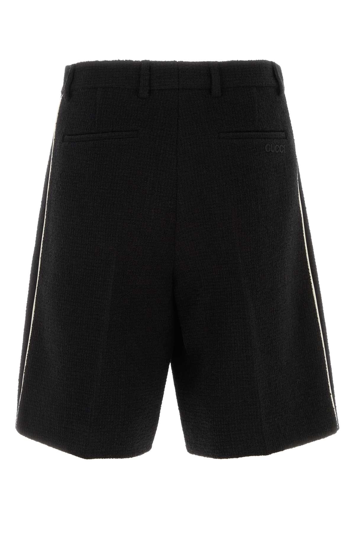 Gucci Men Black Boucle Bermuda Shorts GUCCI