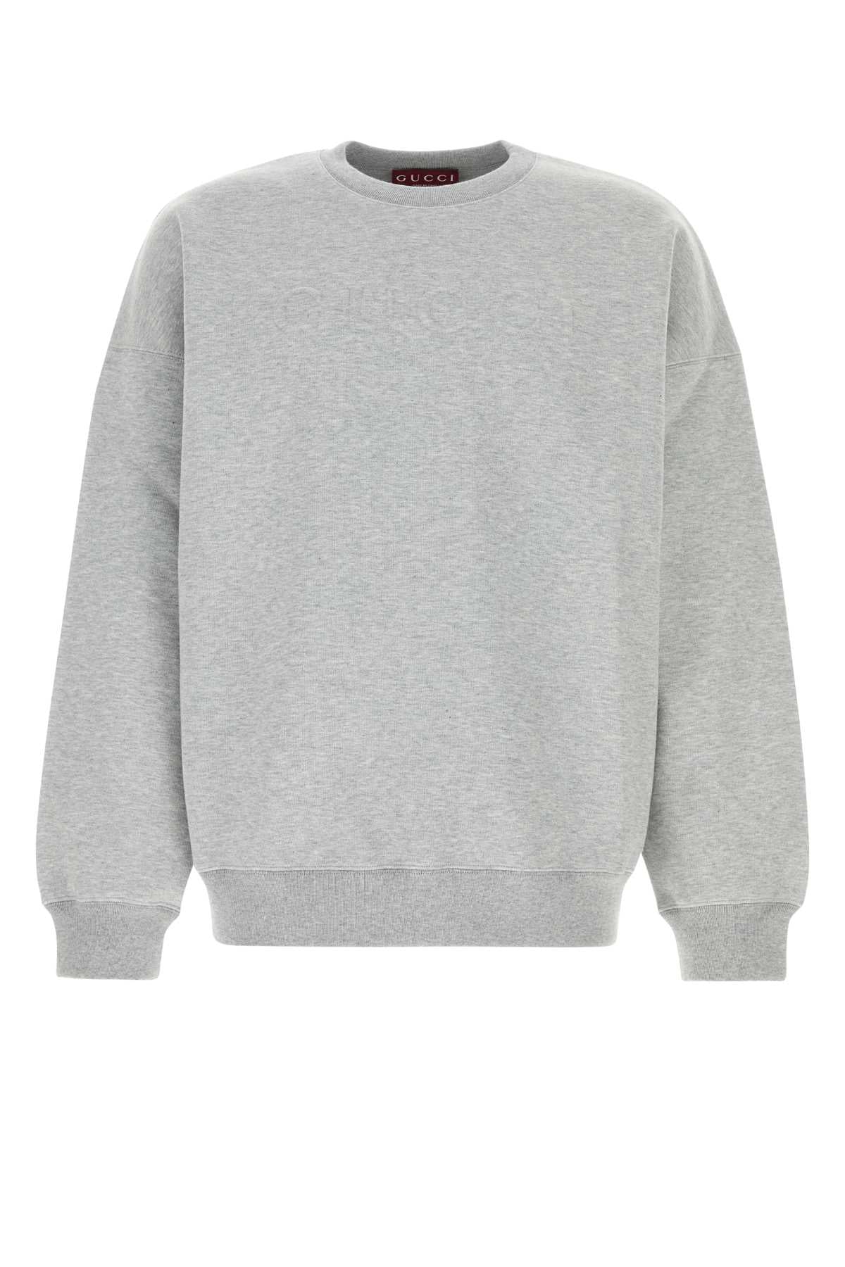 Gucci Men Grey Cotton Blend Oversize Sweatshirt GUCCI