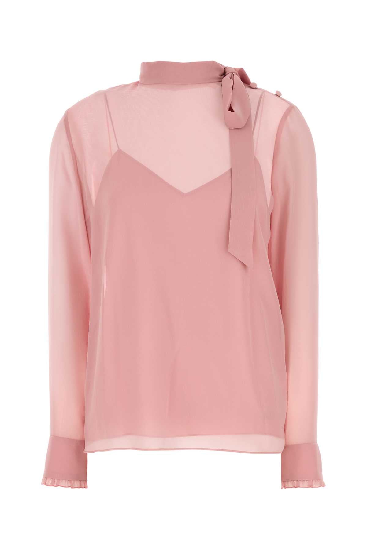 Gucci Women Pink Crepe Blouse GUCCI
