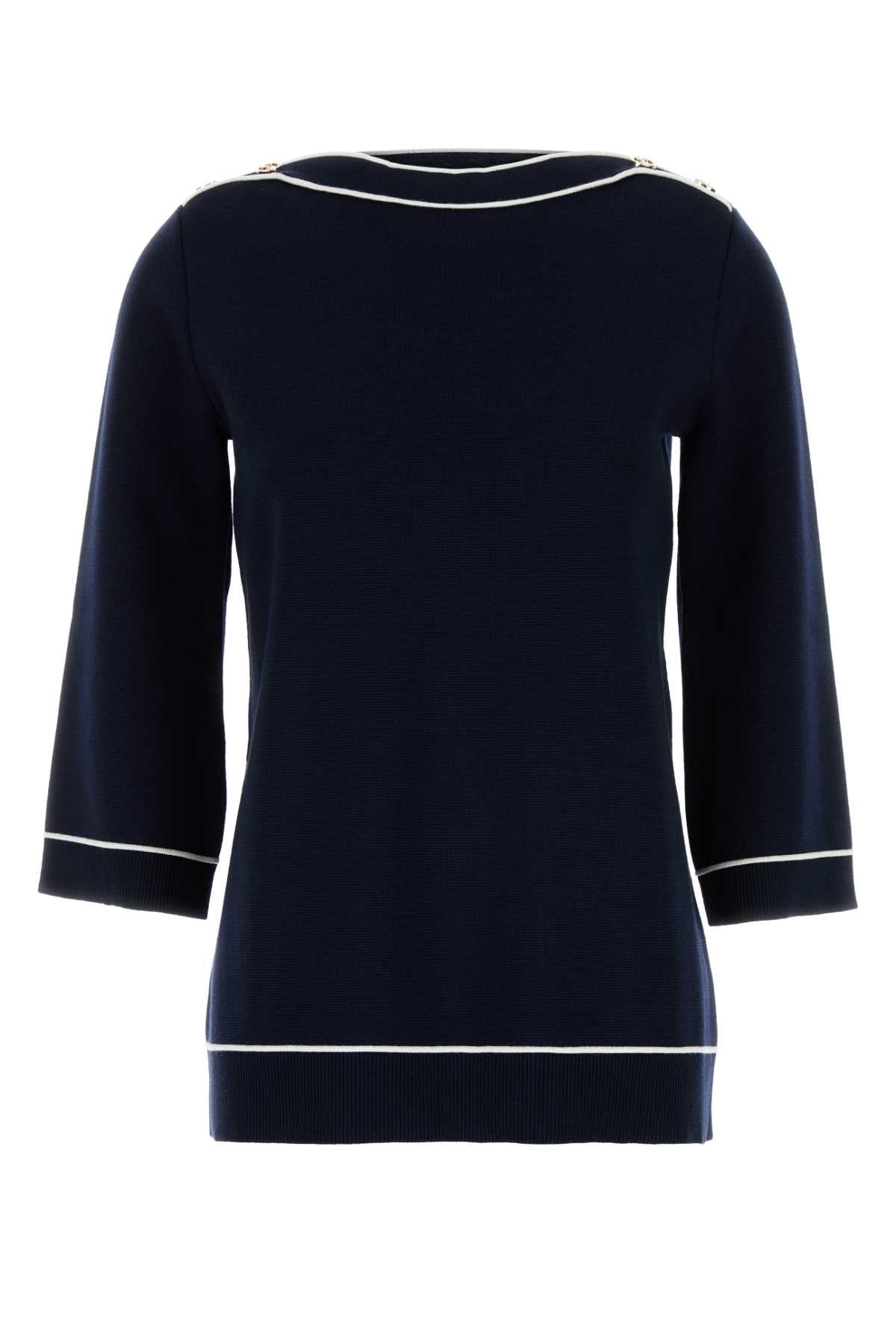Gucci Women Navy Blue Wool Oversize Sweater GUCCI