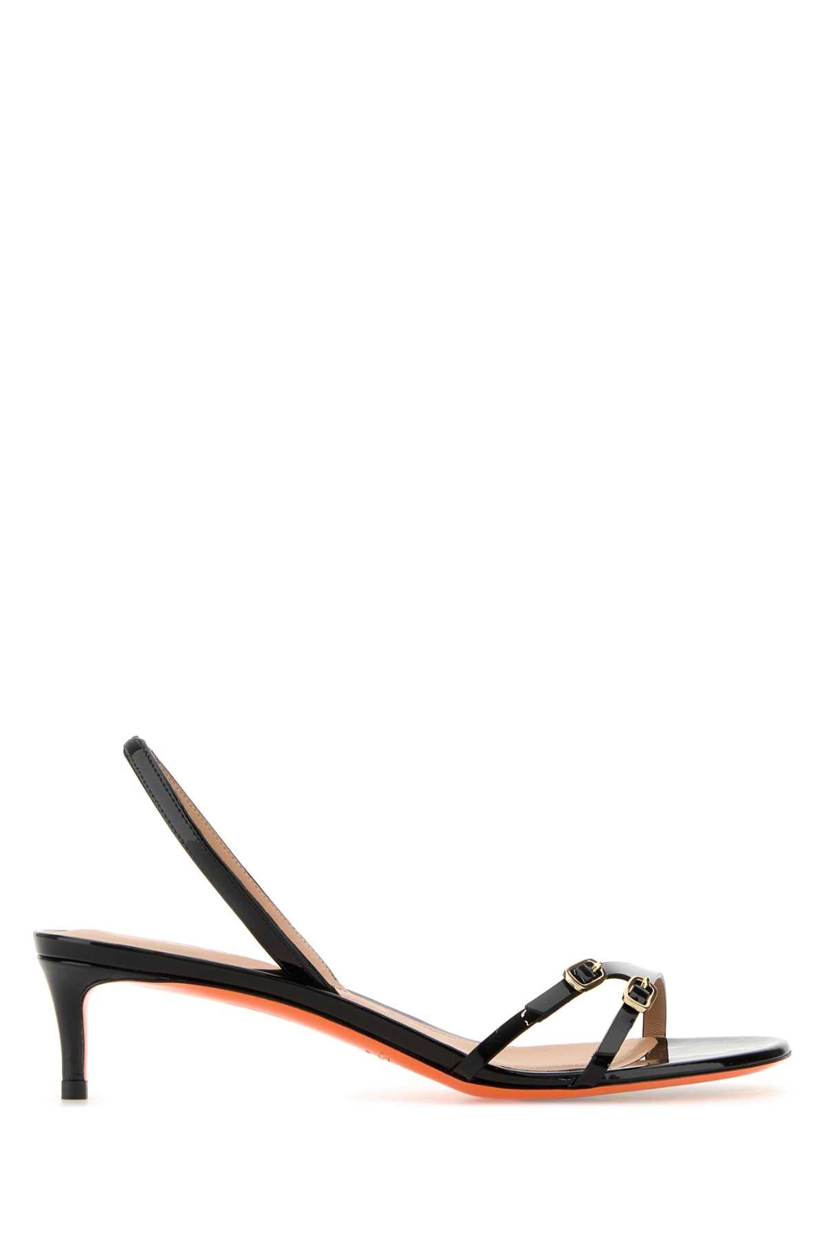 Santoni Women Black Leather Virna Sandals SANTONI