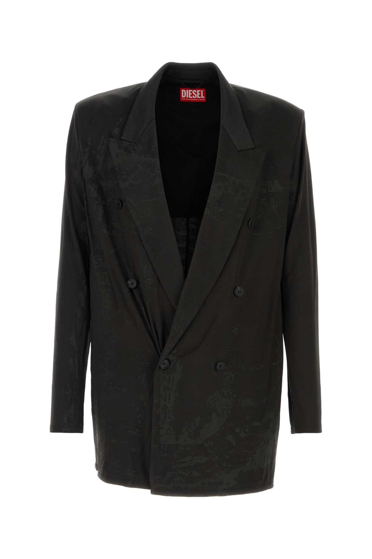 Diesel Men Black Stretch Acetate J-Pekka Blazer DIESEL