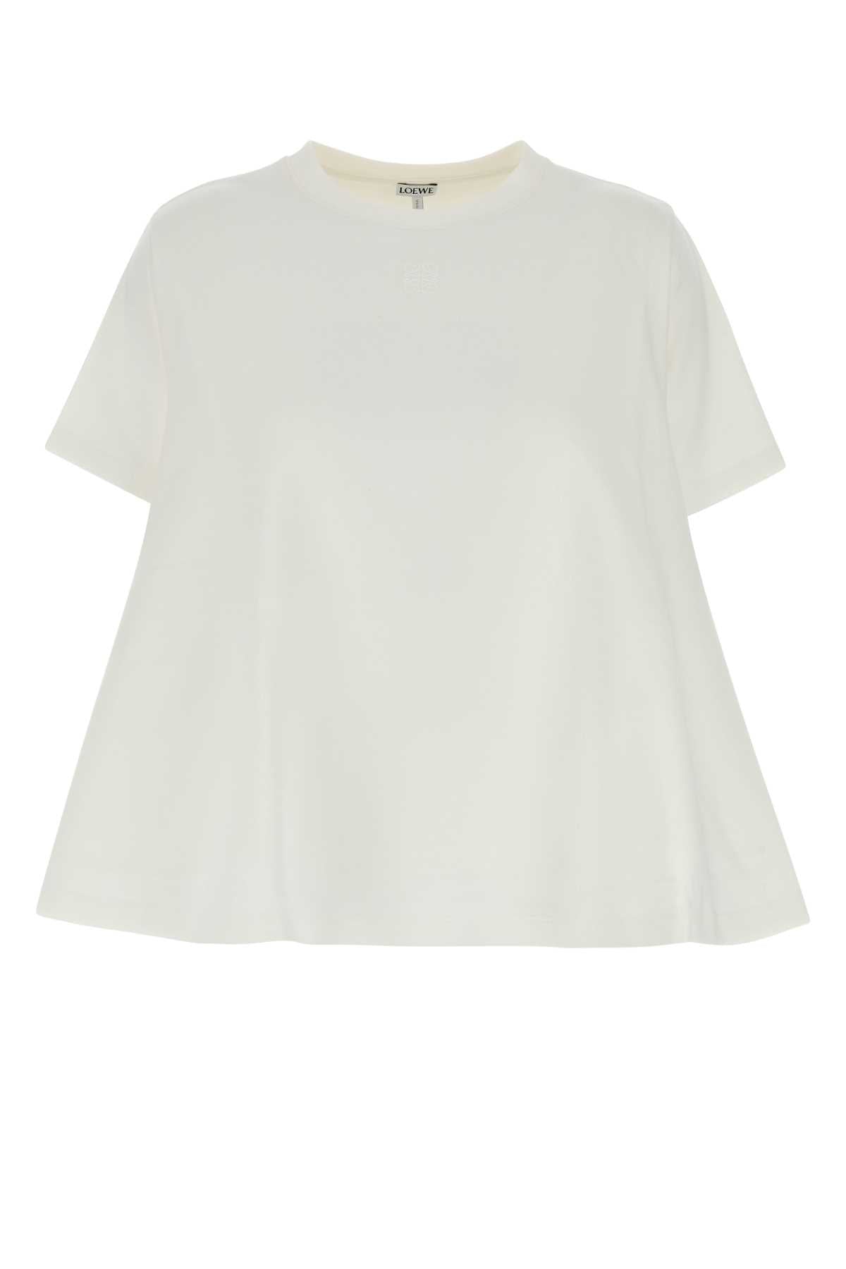Loewe Women White Cotton Blend T-Shirt LOEWE