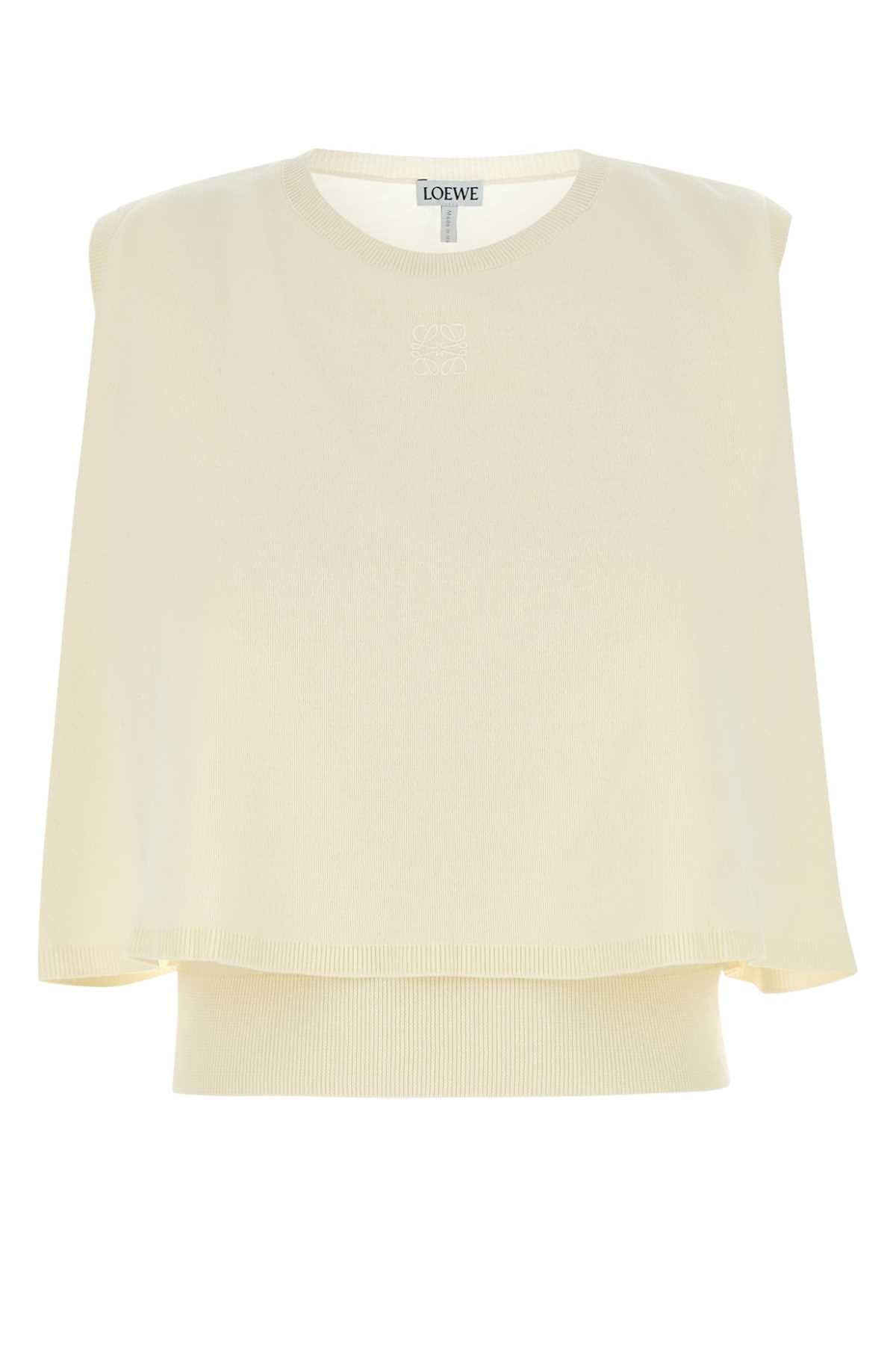 Loewe Women Ivory Wool Vest LOEWE