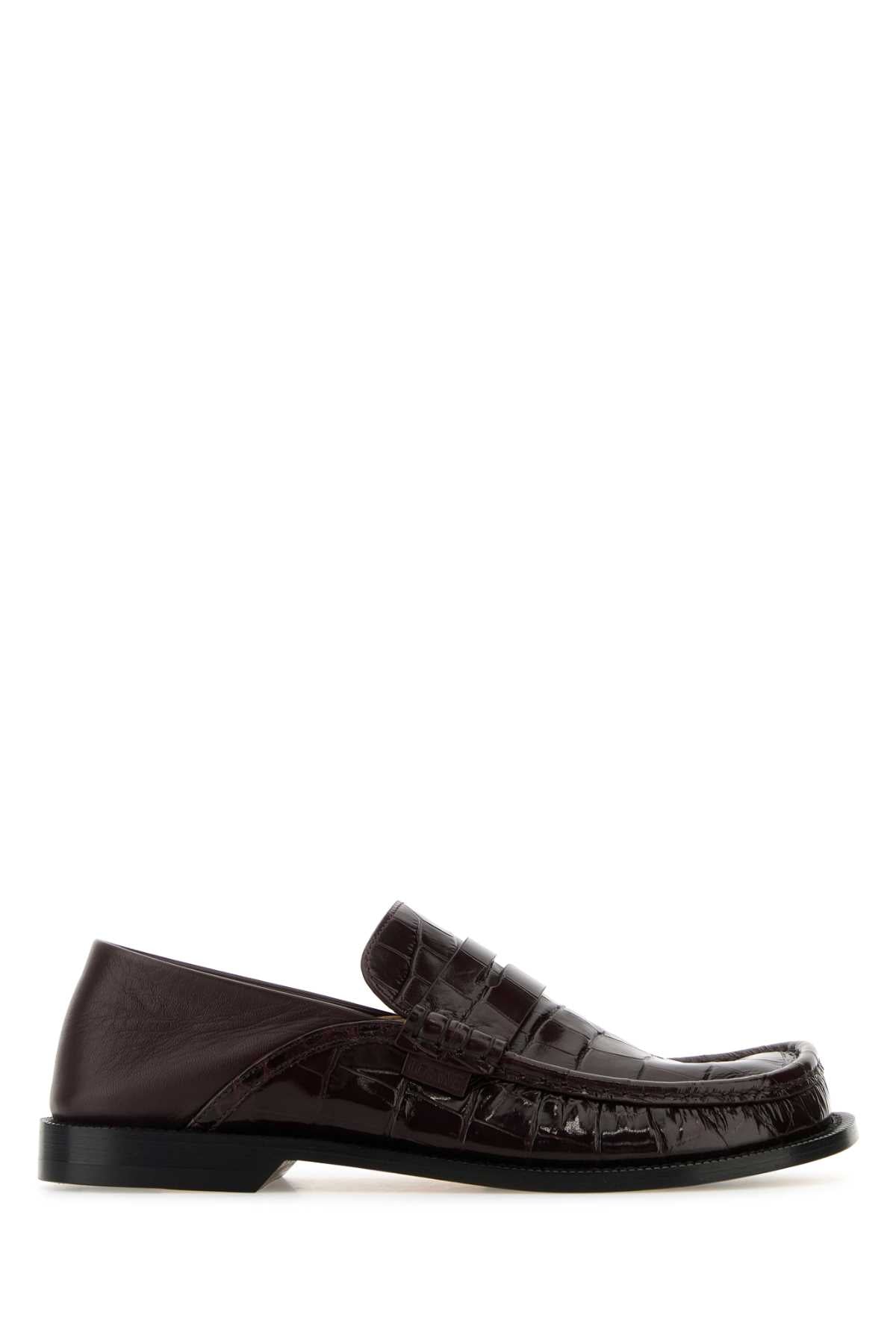 Loewe Women Burgundy Leather Campo Loafers LOEWE