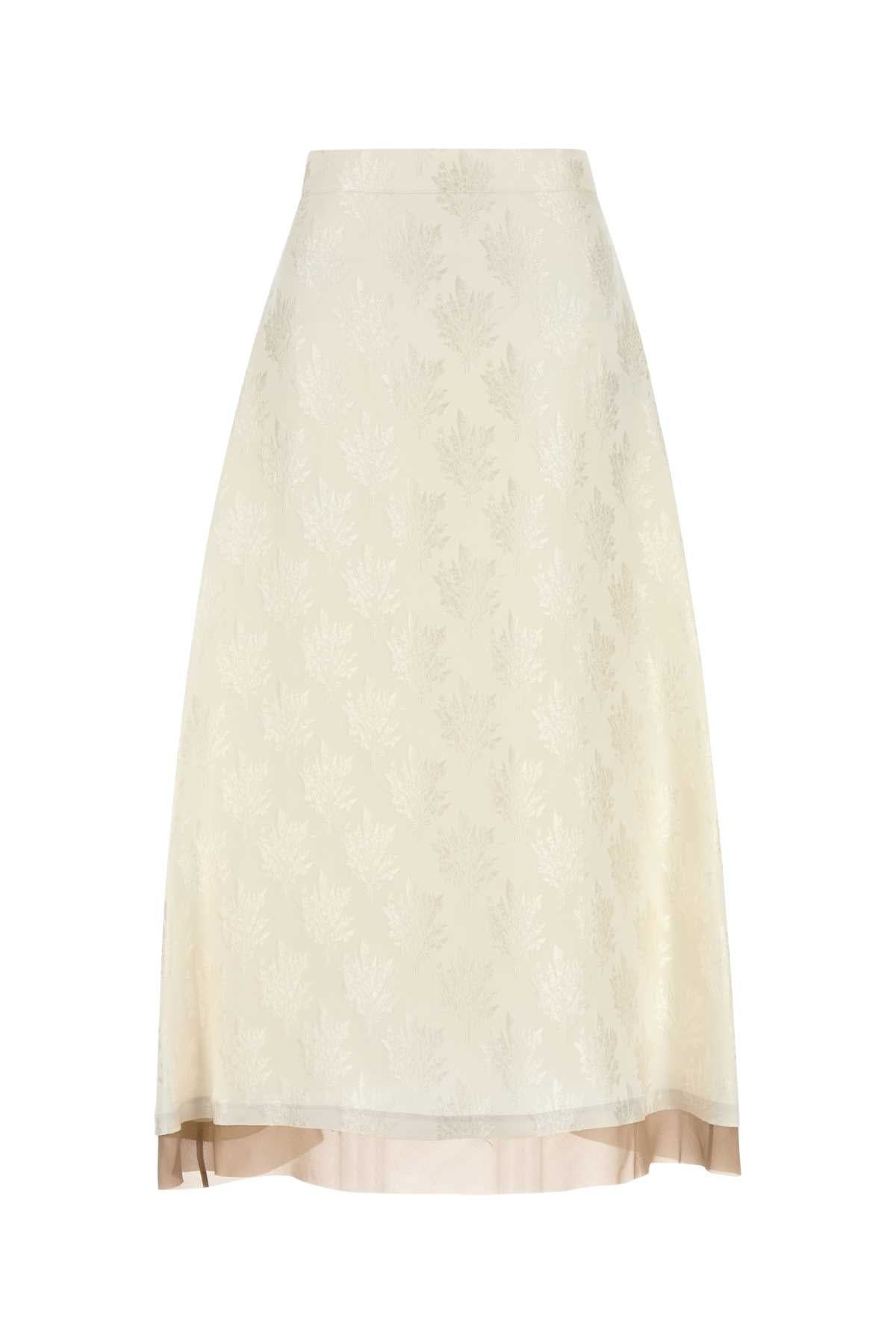 Fendi Women White Silk Blend Skirt FENDI