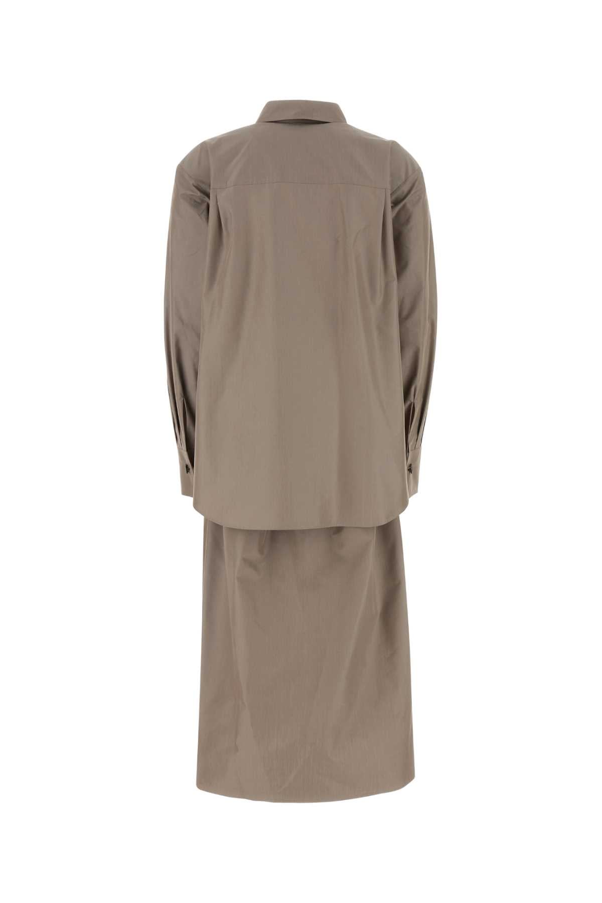 Fendi Women Cappuccino Poplin Shirt Dress FENDI