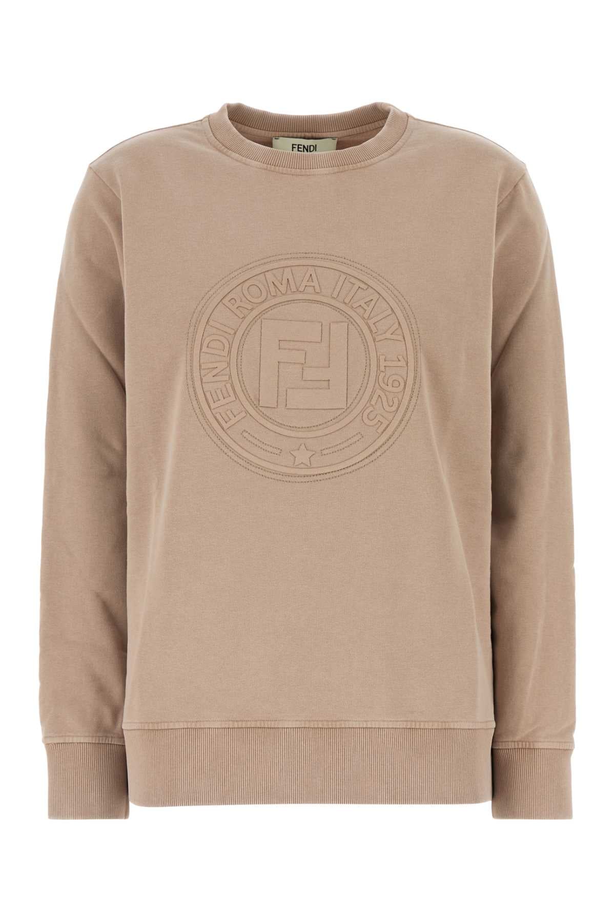 Fendi Women Cappuccino Cotton Oversize Sweatshirt FENDI