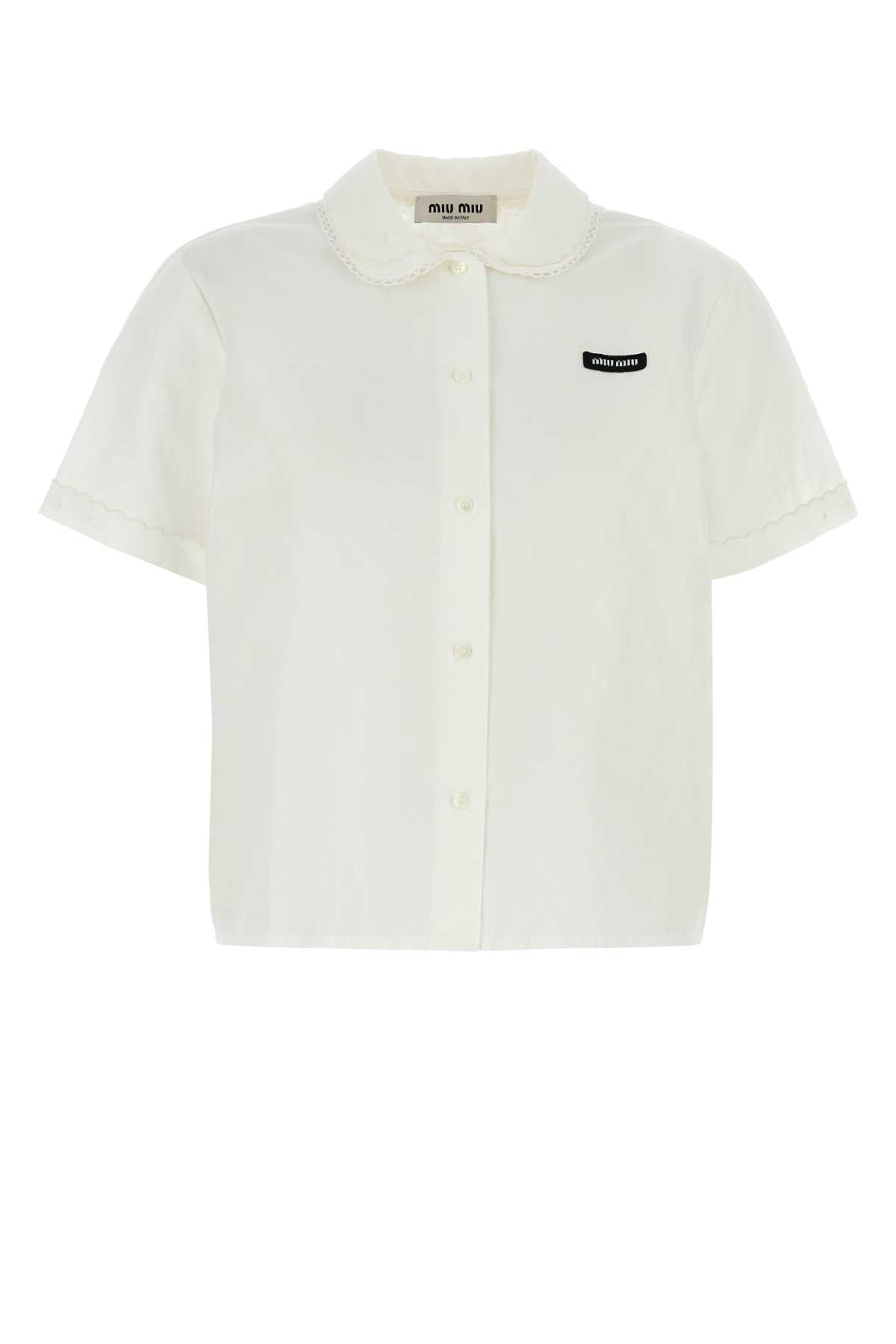 Miu Miu Women White Poplin Shirt MIU MIU