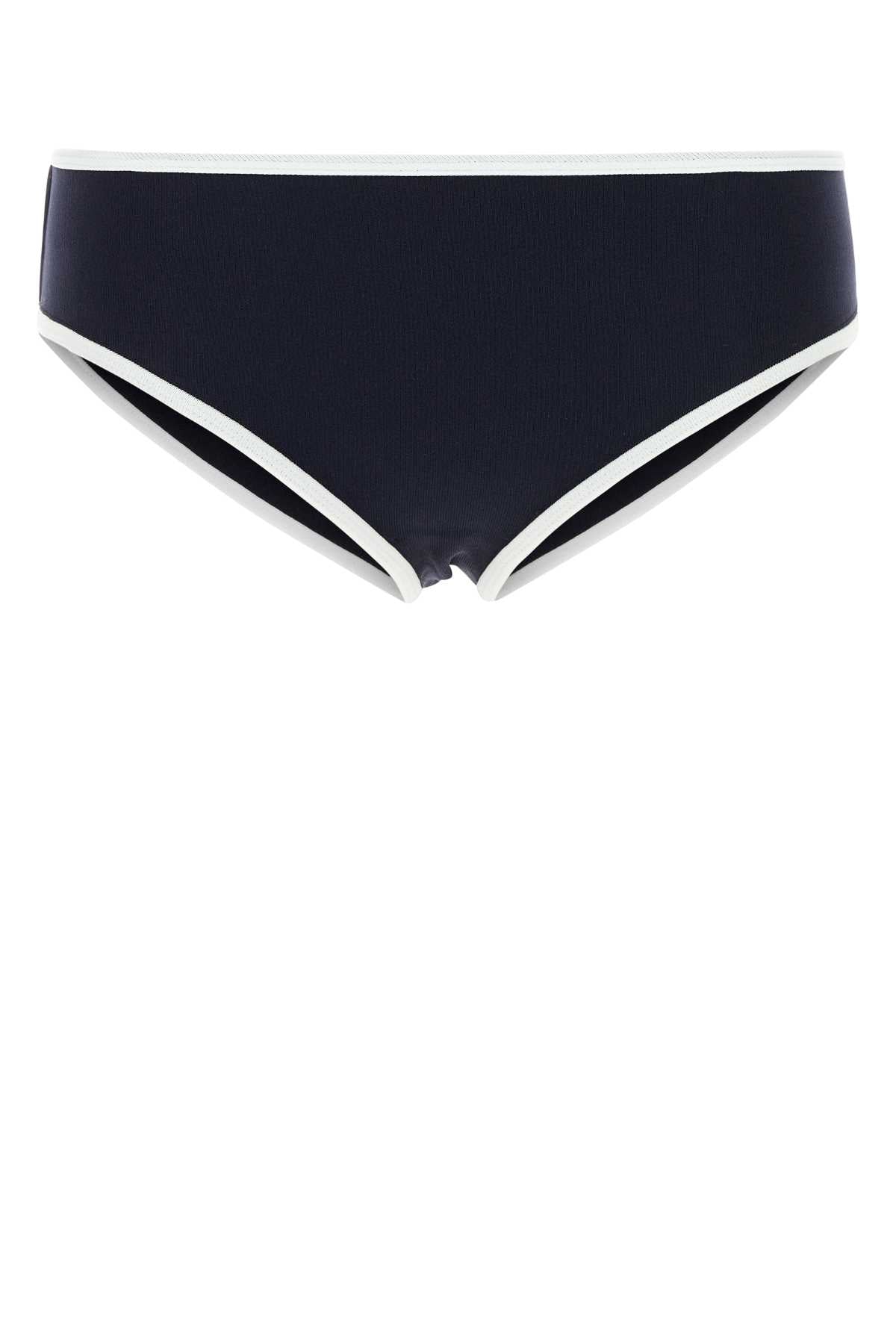 Miu Miu Women Midnight Blue Stretch Nylon Bikini Bottom MIU MIU