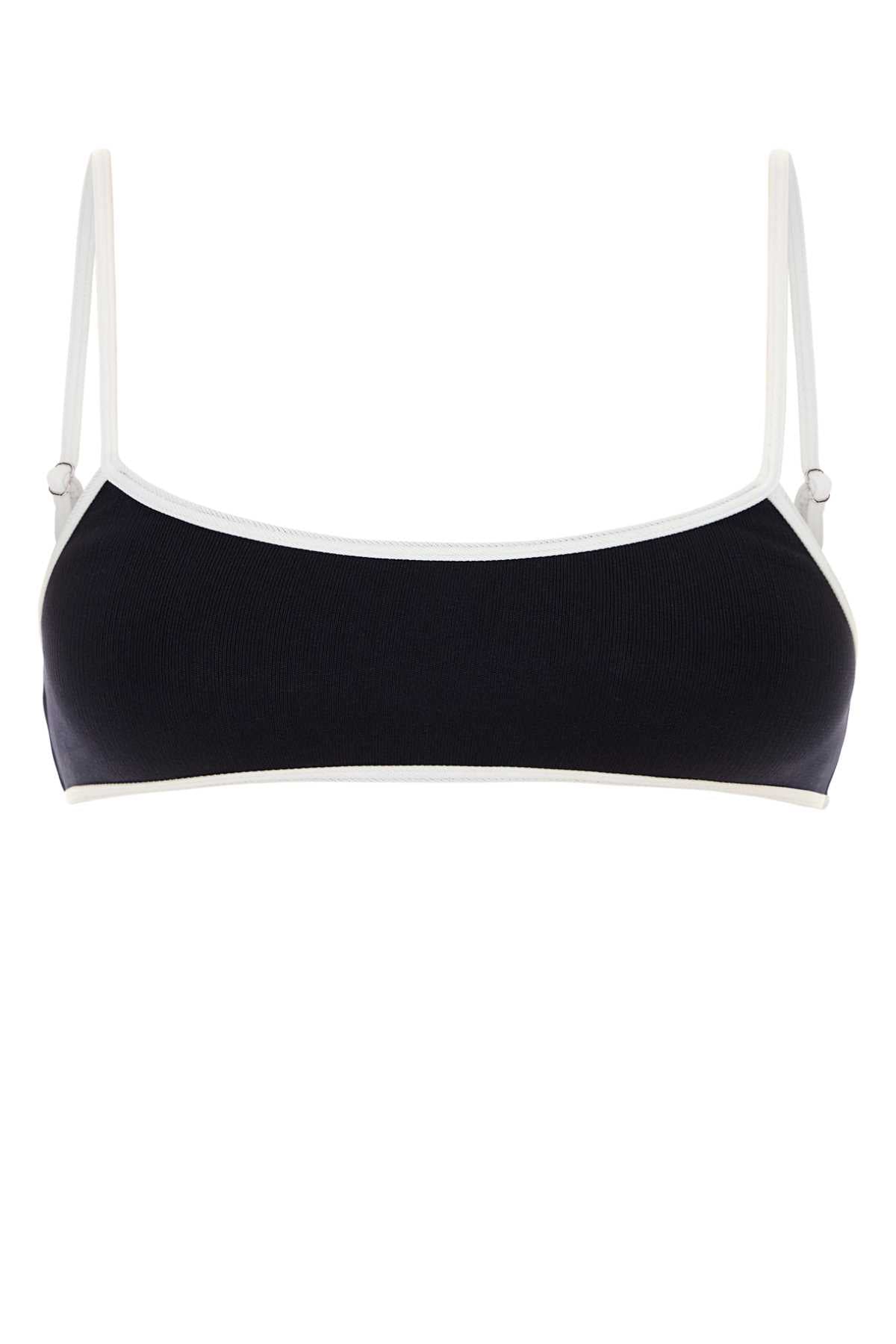 Miu Miu Women Midnight Blue Stretch Nylon Bikini Top MIU MIU
