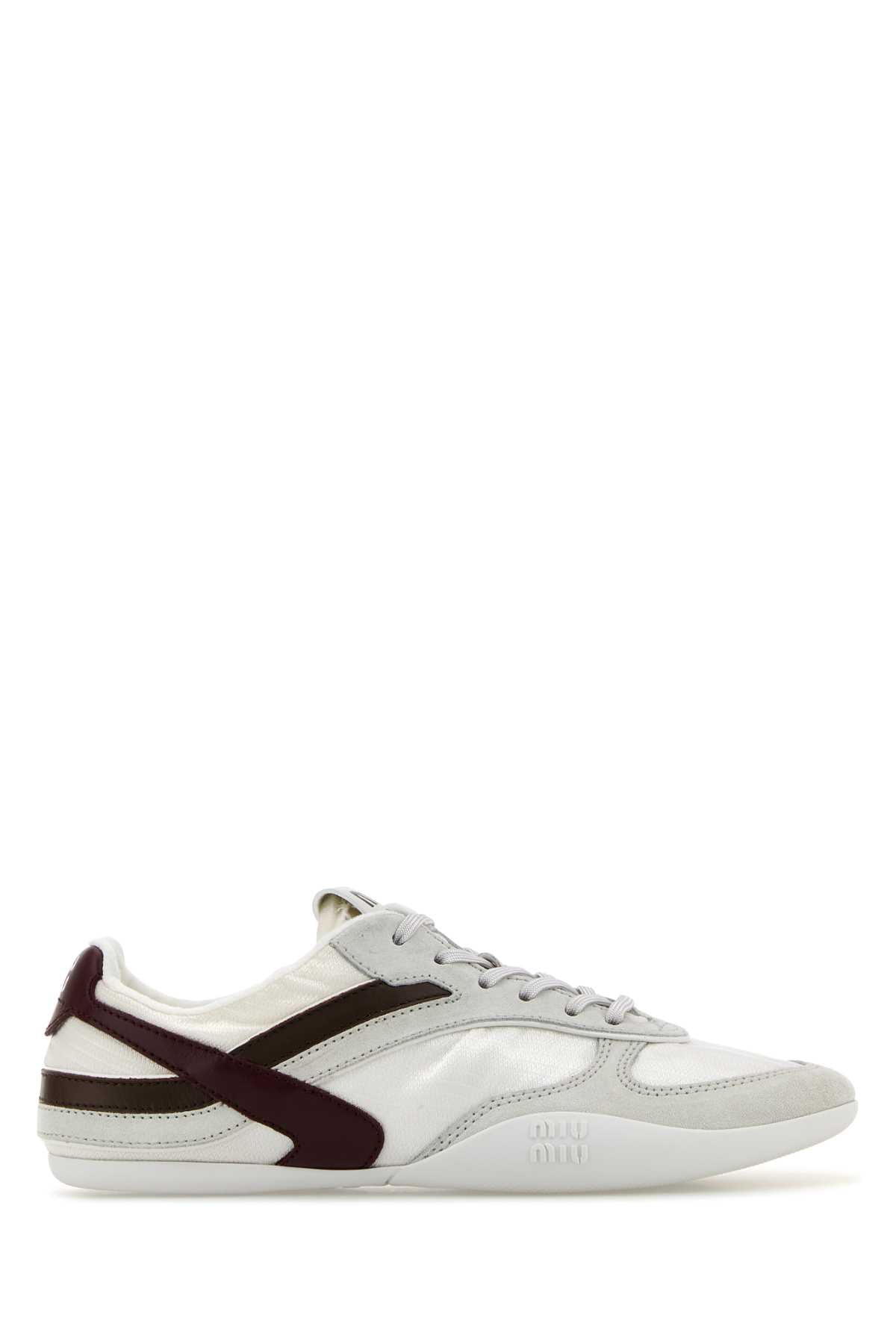 Miu Miu Women Two-Tone Tech Fabric And Suede Gymnasium Sneakers MIU MIU