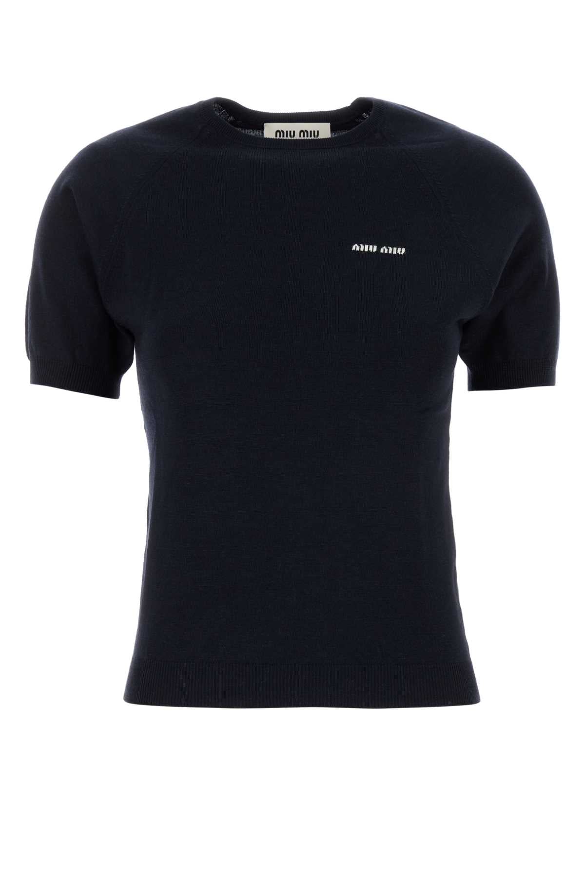 Miu Miu Women Midnight Blue Wool Sweater MIU MIU