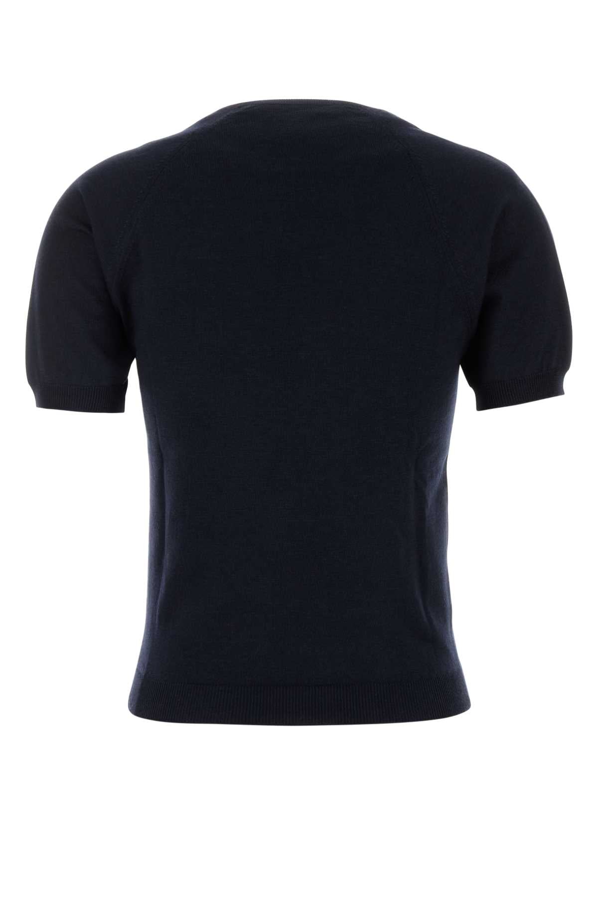 Miu Miu Women Midnight Blue Wool Sweater MIU MIU