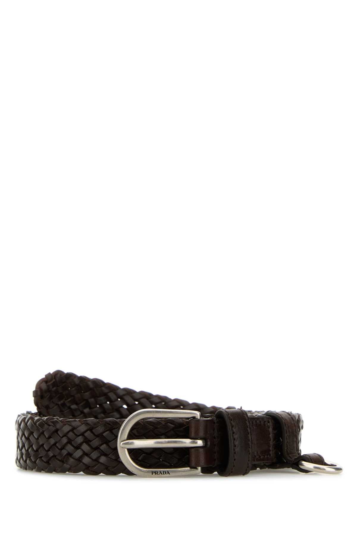 Prada Women Brown Leather Belt PRADA