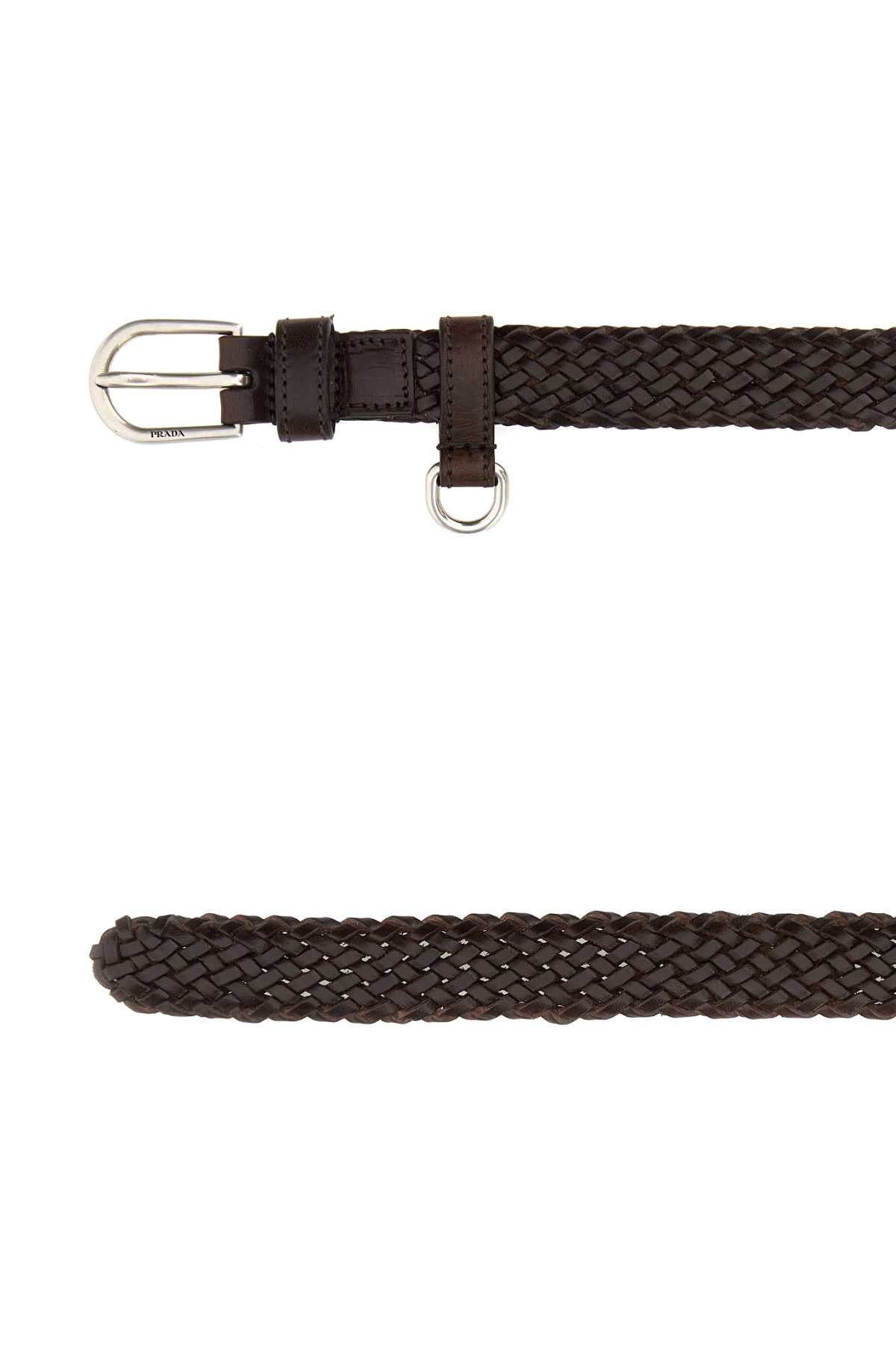 Prada Women Brown Leather Belt PRADA