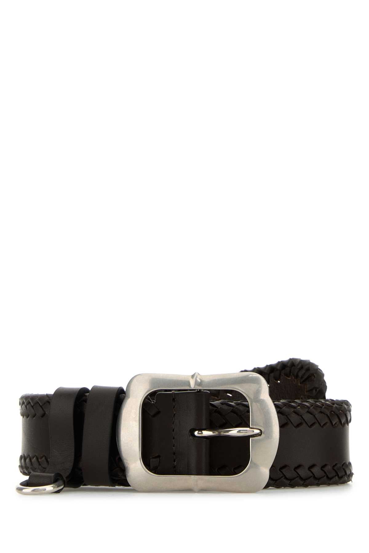 Prada Women Brown Leather Belt PRADA
