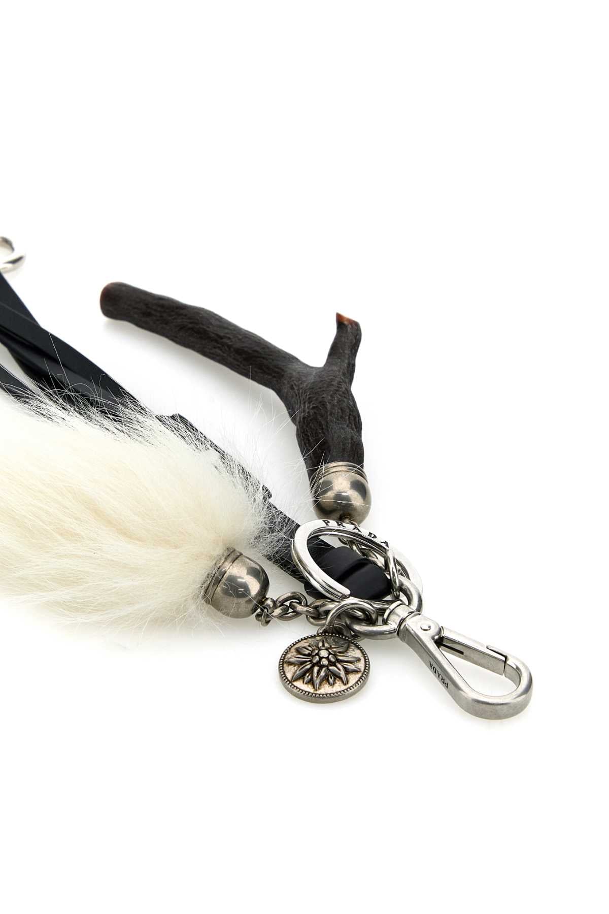 Prada Women Black Leather Key Ring PRADA