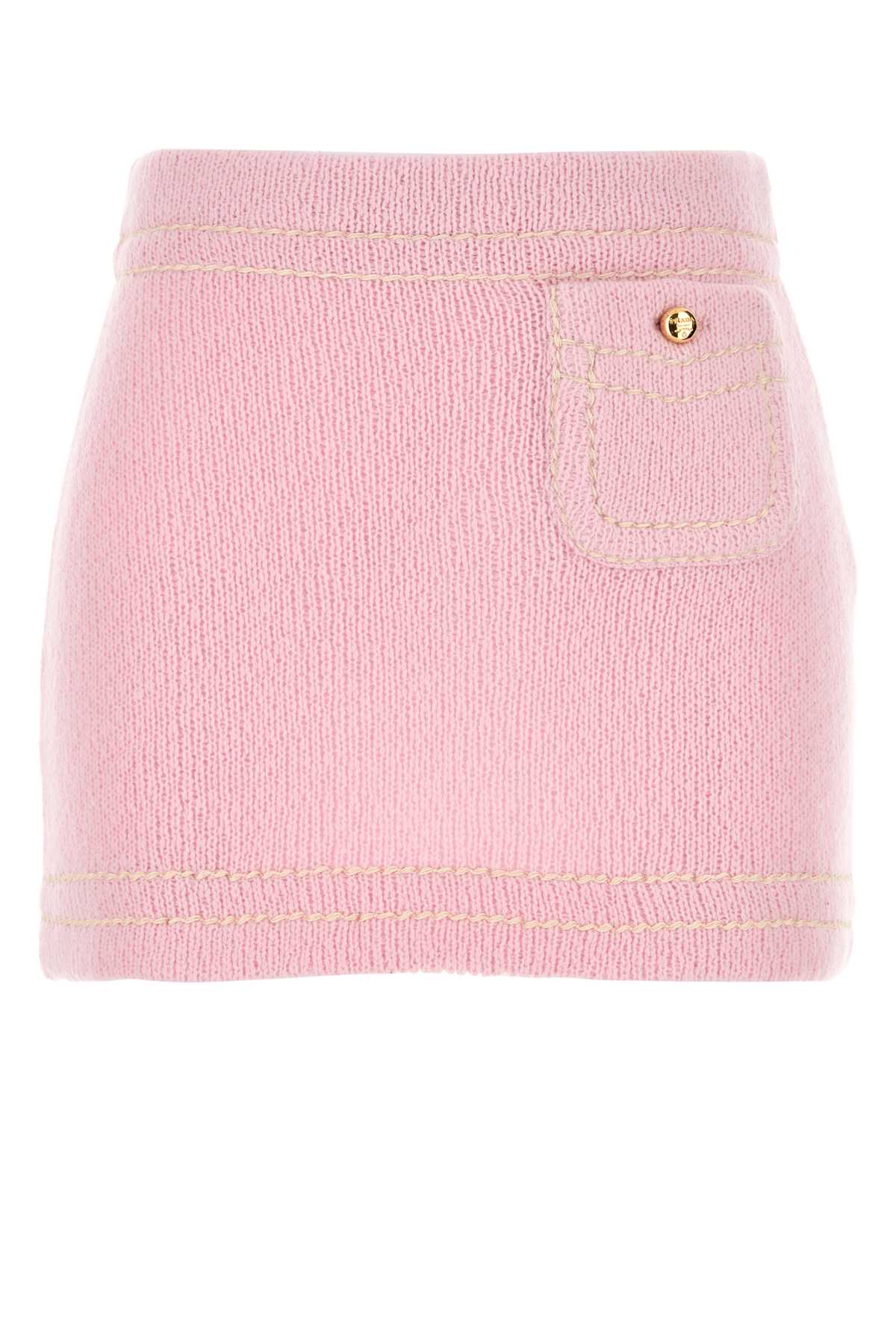 Prada Women Pink Cashmere Mini Skirt PRADA