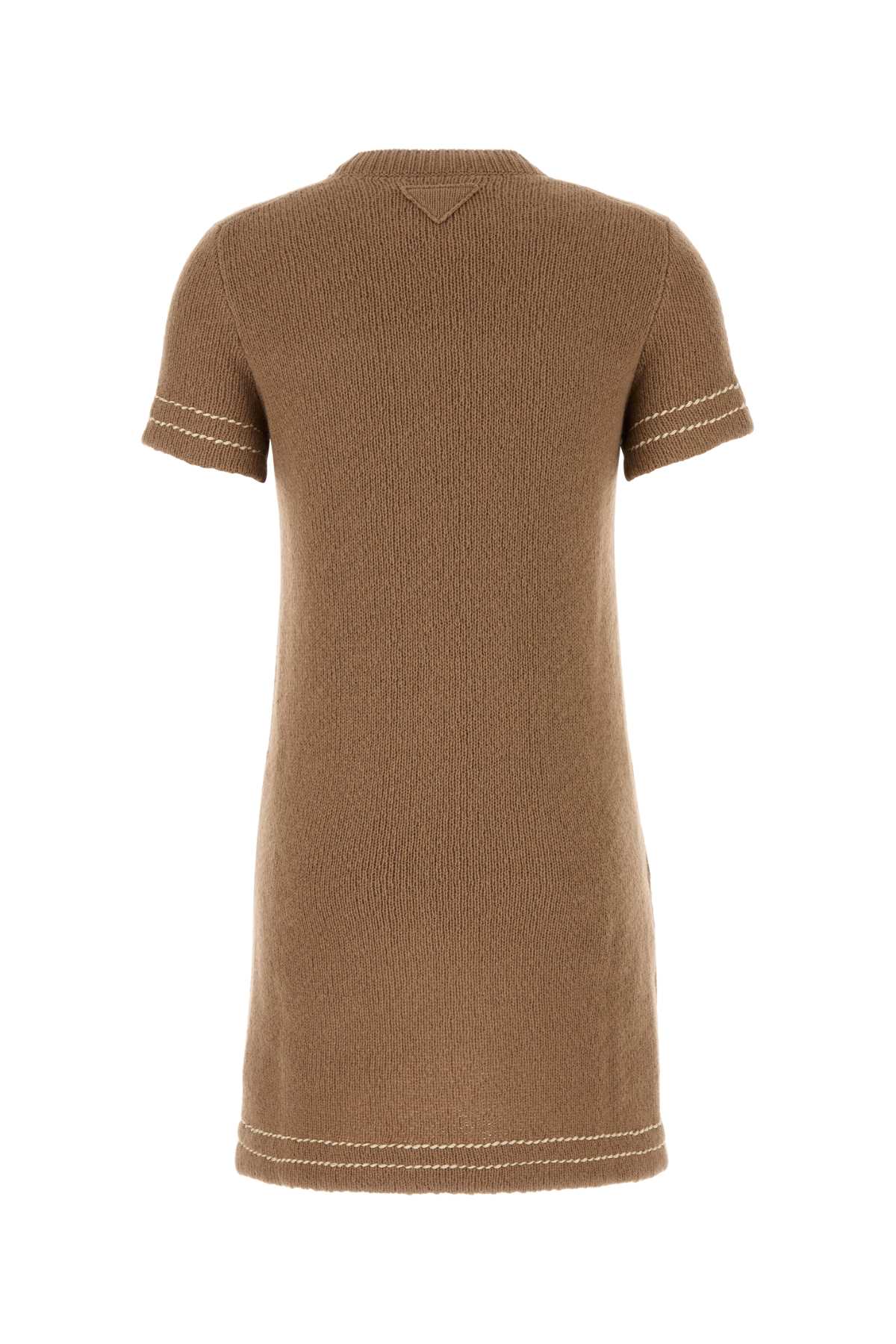 Prada Women Biscuit Cashmere Mini Dress PRADA