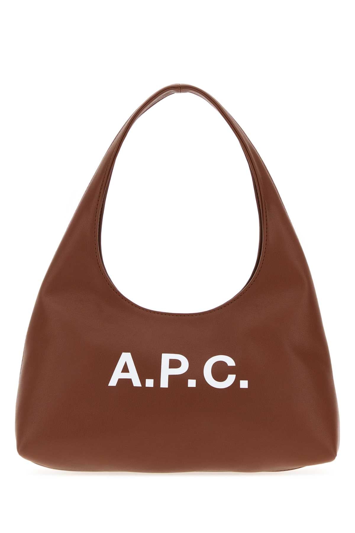 A.P.C. Women Brown Synthetic Leather Small Ninon Shoulder Bag A.P.C.