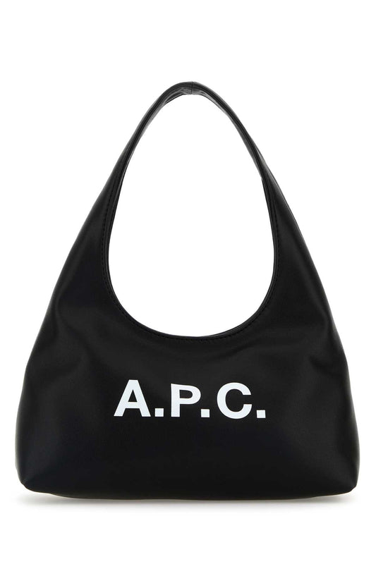 A.P.C. Women Black Synthetic Leather Small Ninon Shoulder Bag A.P.C.
