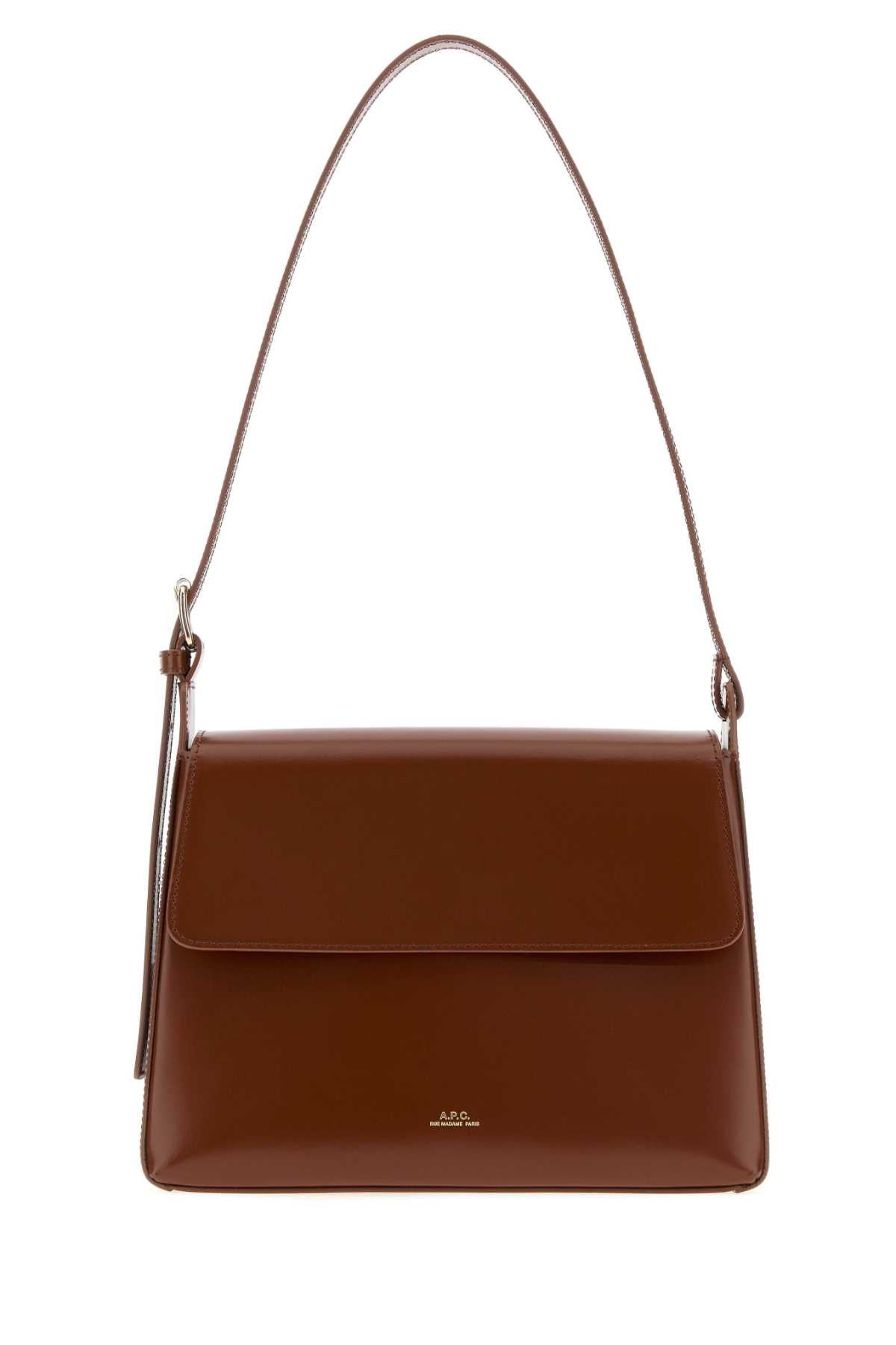 A.P.C. Women Brown Leather Virginie Shoulder Bag A.P.C.