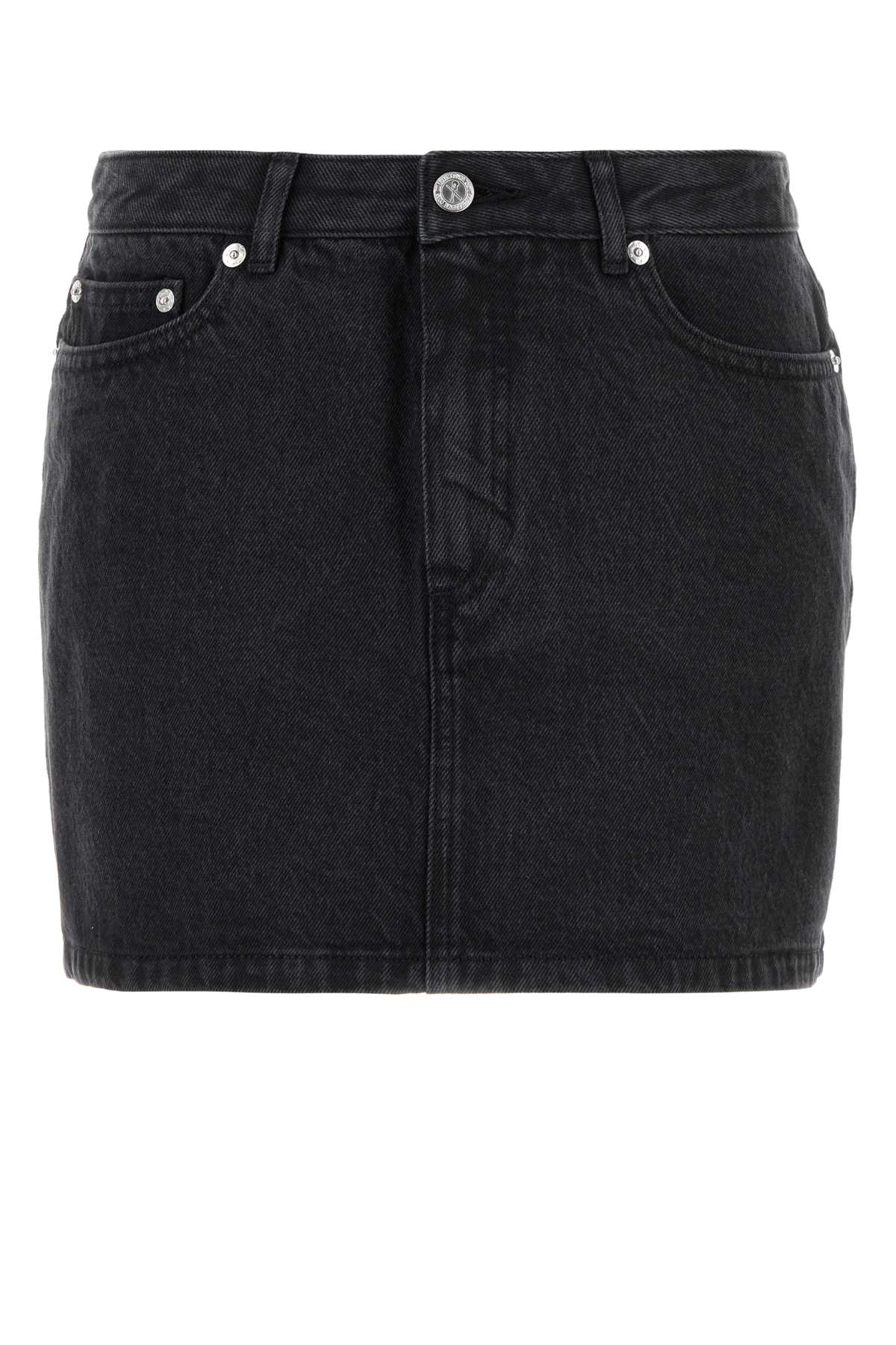 A.P.C. Women Black Denim Mini Skirt A.P.C.