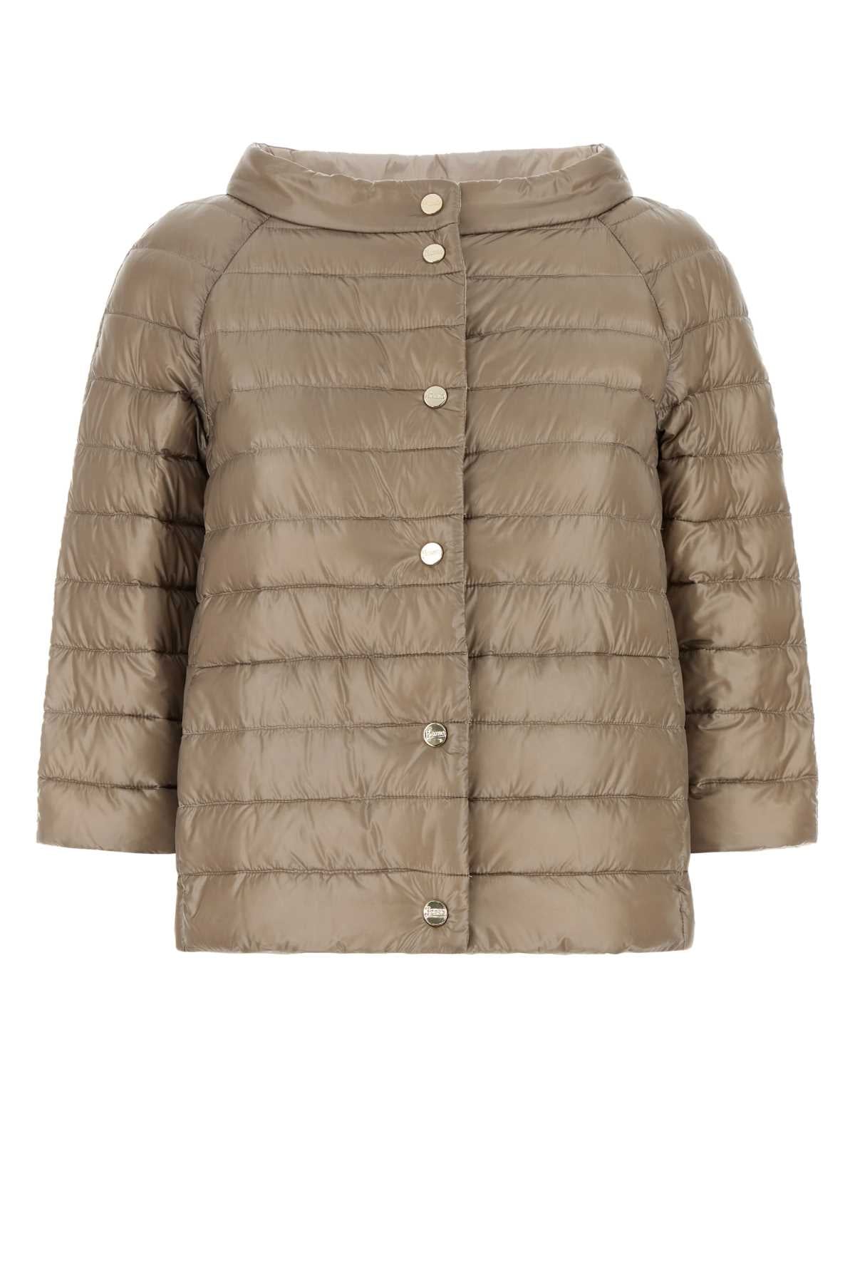 Herno Women Cappuccino Nylon Reversible Down Jacket HERNO