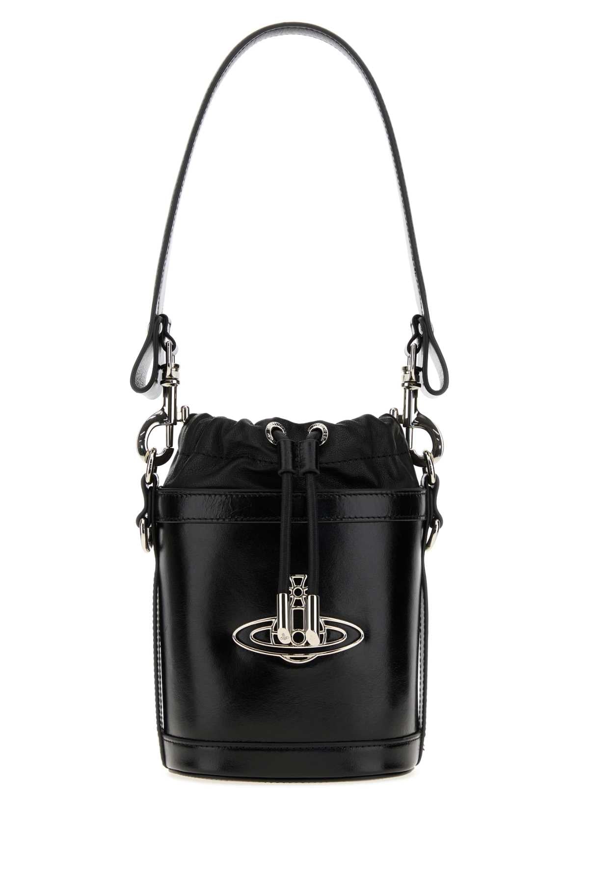 Vivienne Westwood Women Black Nappa Leather Small Kitty Bucket Bag VIVIENNE WESTWOOD