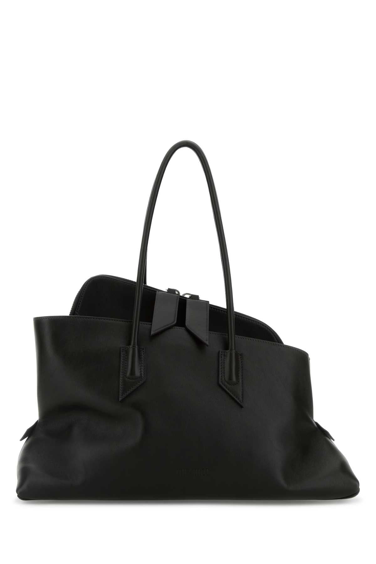 The Attico Women Black Leather Medium La Passeggiata Shoulder Bag THE ATTICO