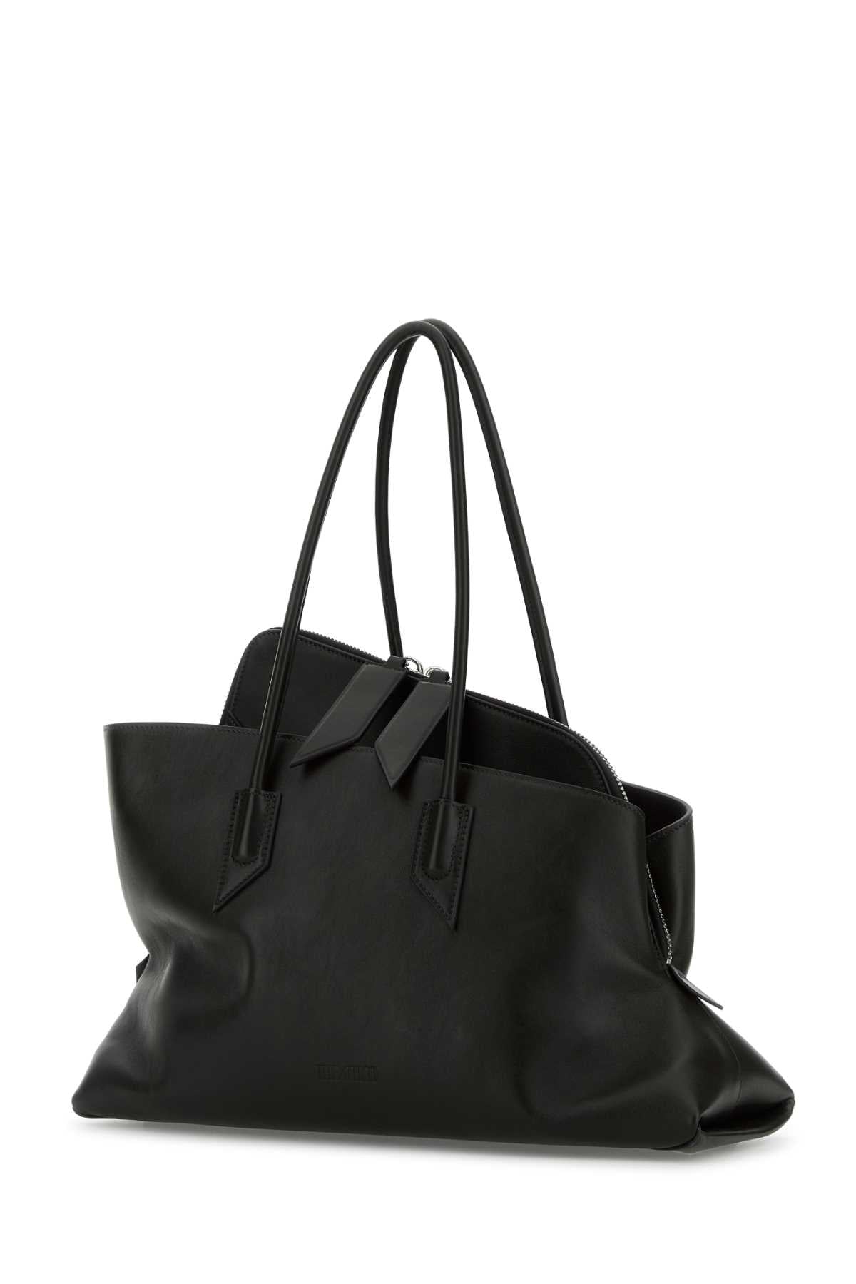The Attico Women Black Leather Medium La Passeggiata Shoulder Bag THE ATTICO