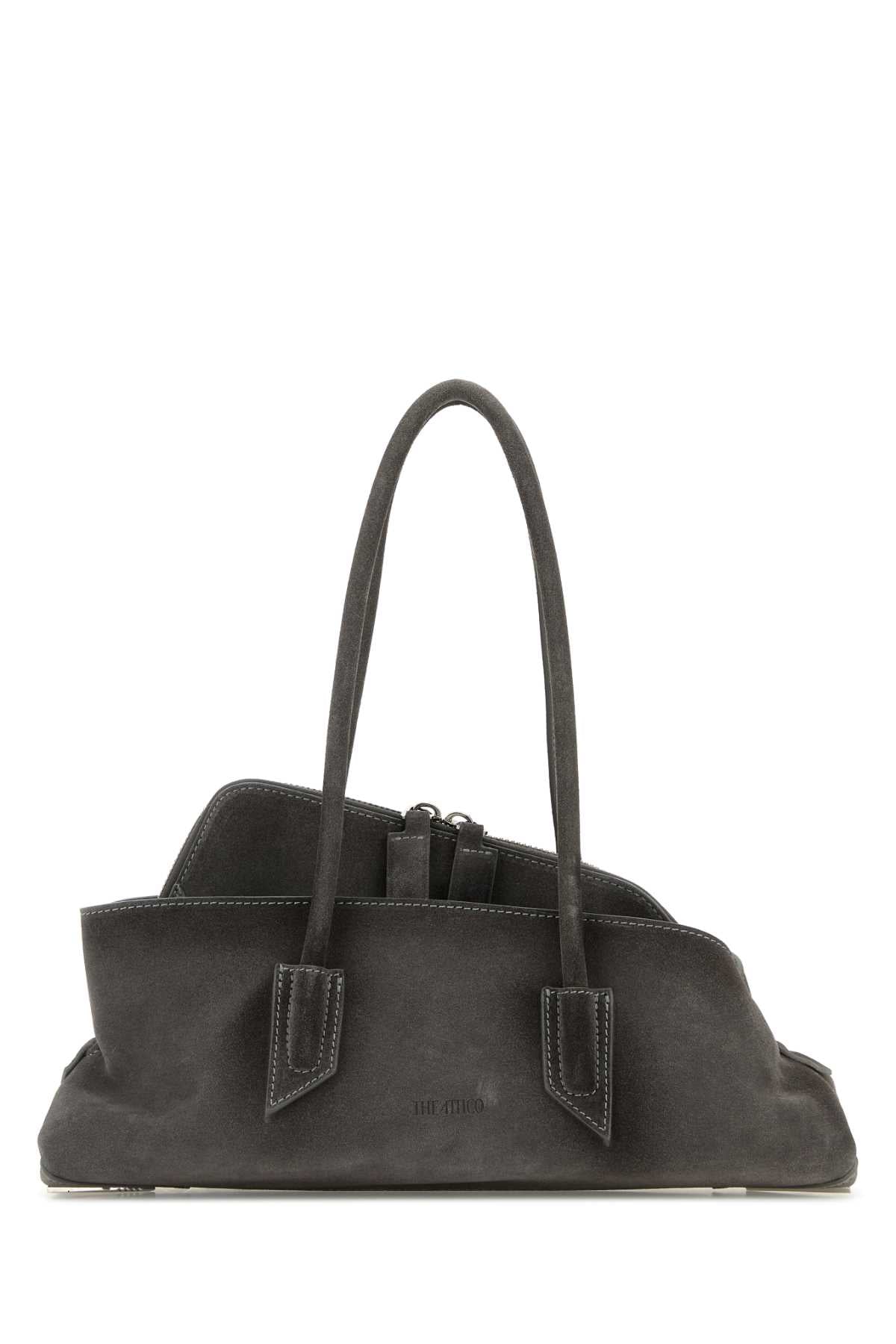 The Attico Women Grey Suede Small La Passeggiata Handbag THE ATTICO