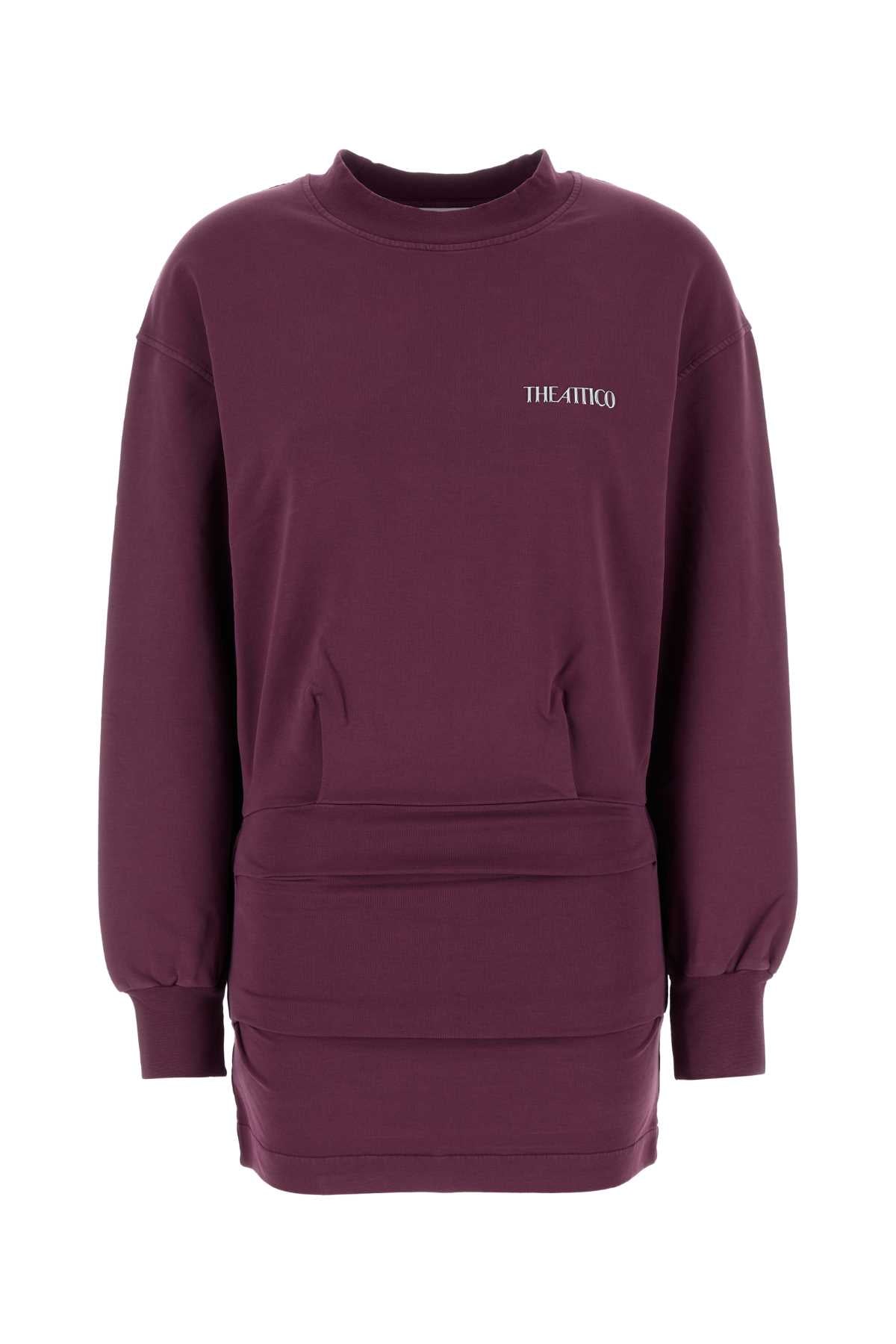 The Attico Women Plum Stretch Cotton Mini Dress THE ATTICO