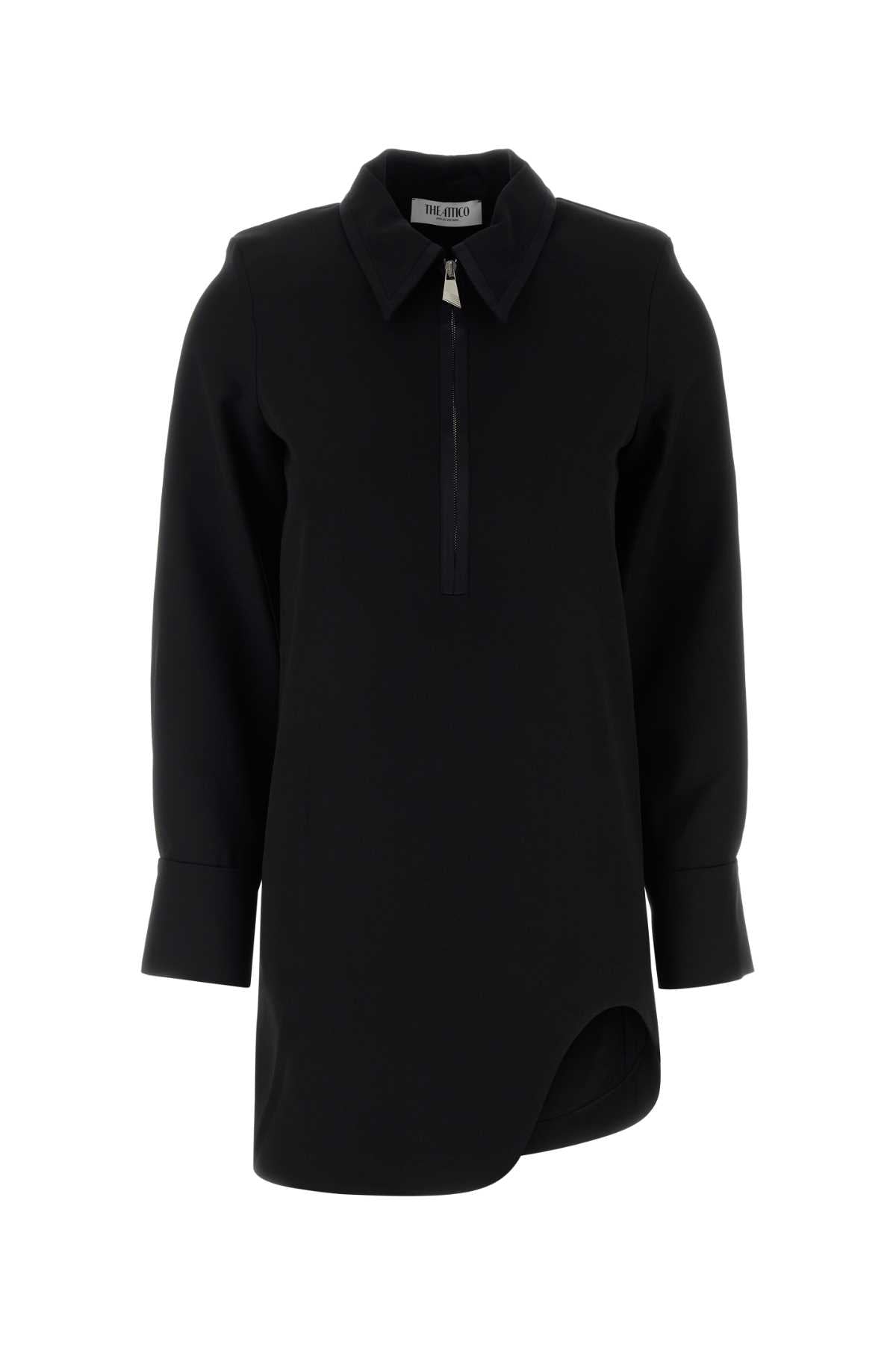 The Attico Women Black Gabardine Mini Dress THE ATTICO