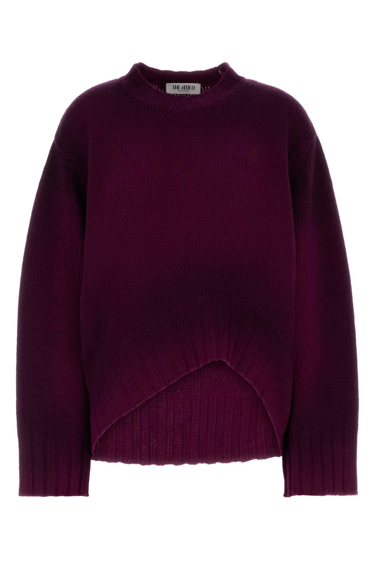 The Attico Women Tyrian Purple Wool Blend Oversize Sweater THE ATTICO