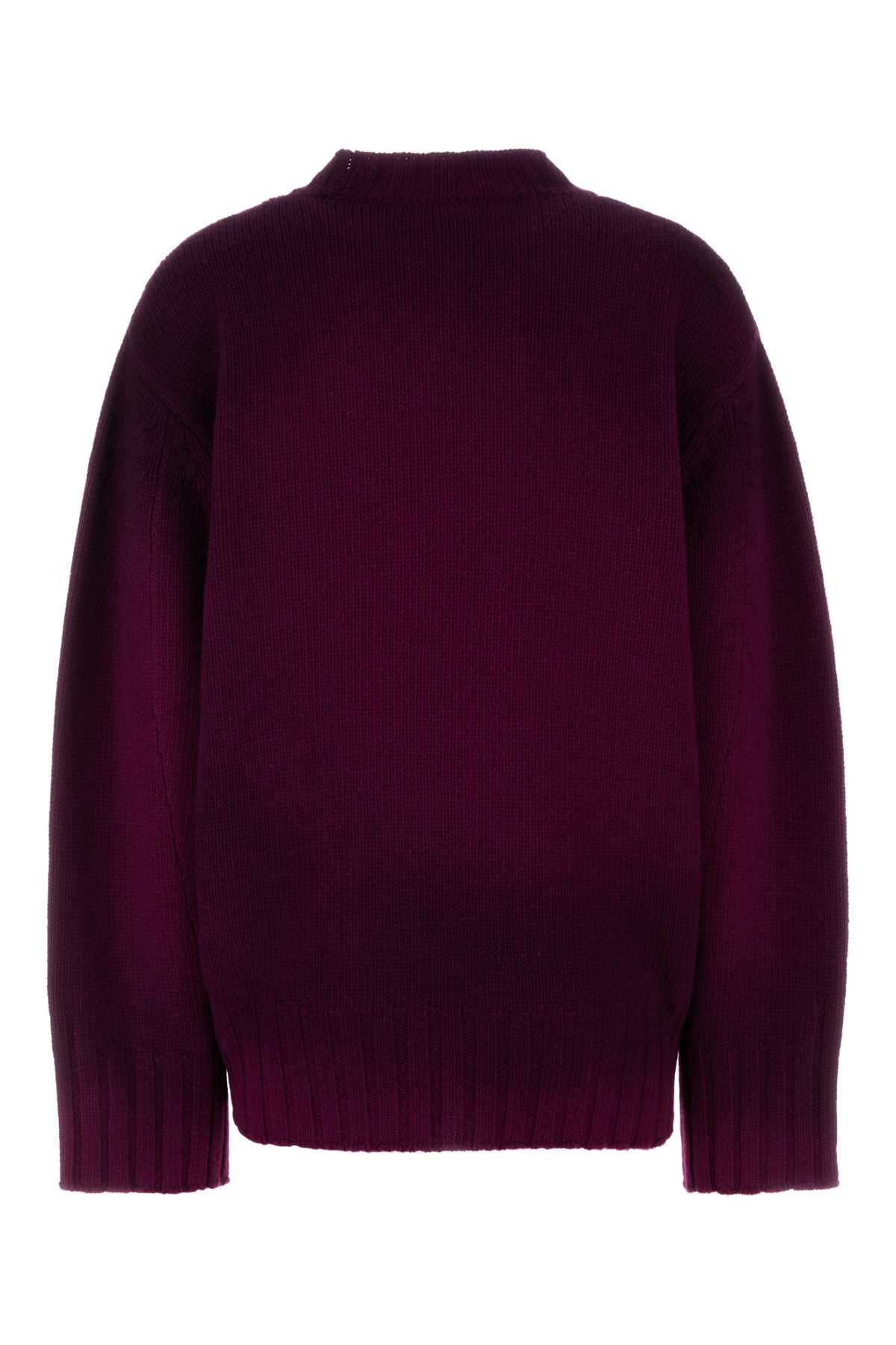 The Attico Women Tyrian Purple Wool Blend Oversize Sweater THE ATTICO