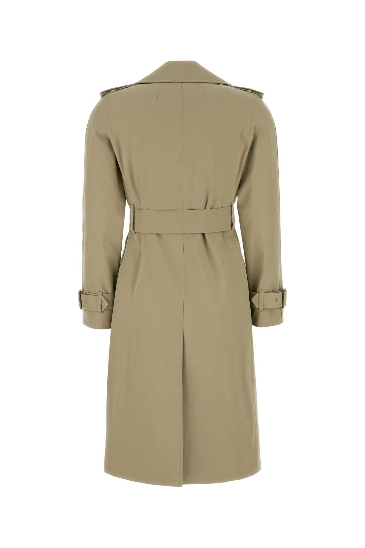 Burberry Women Sage Green Gabardine Trench Coat BURBERRY