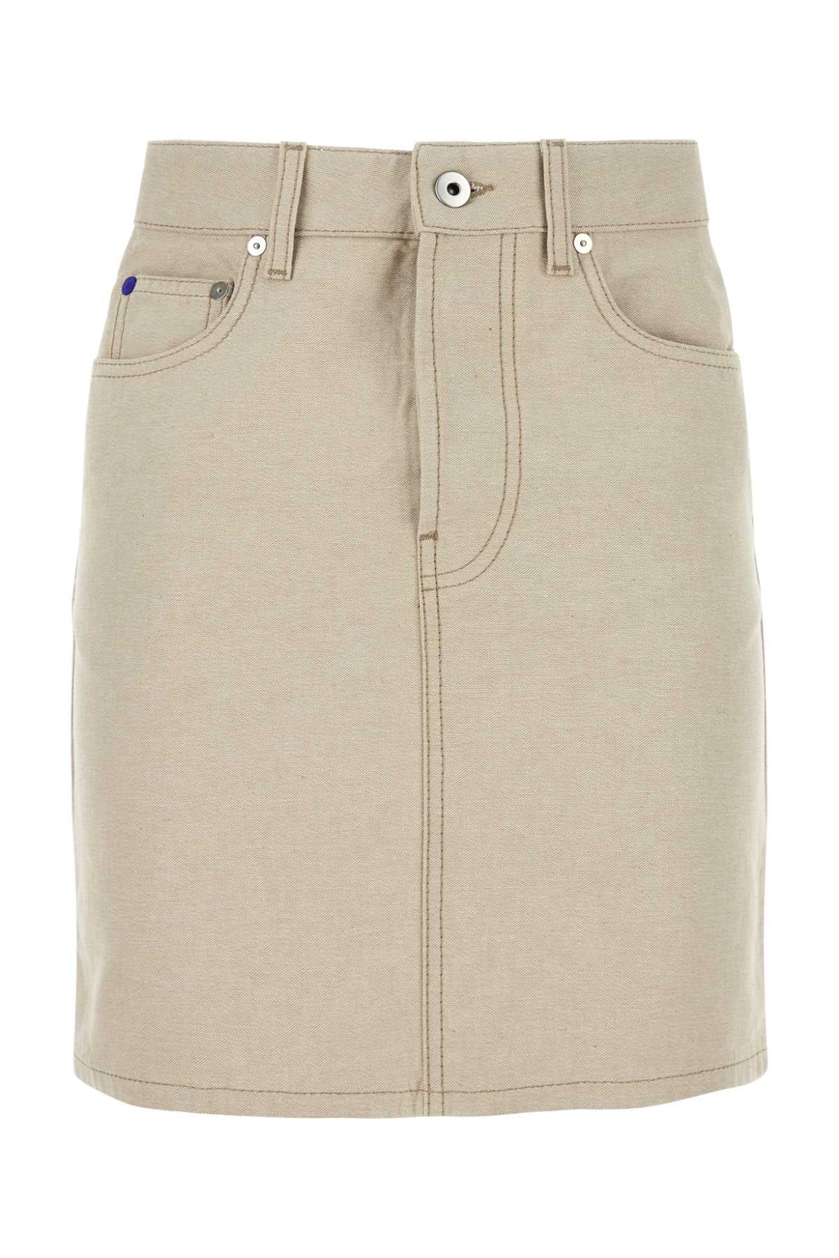 Burberry Women Sand Denim Mini Skirt BURBERRY