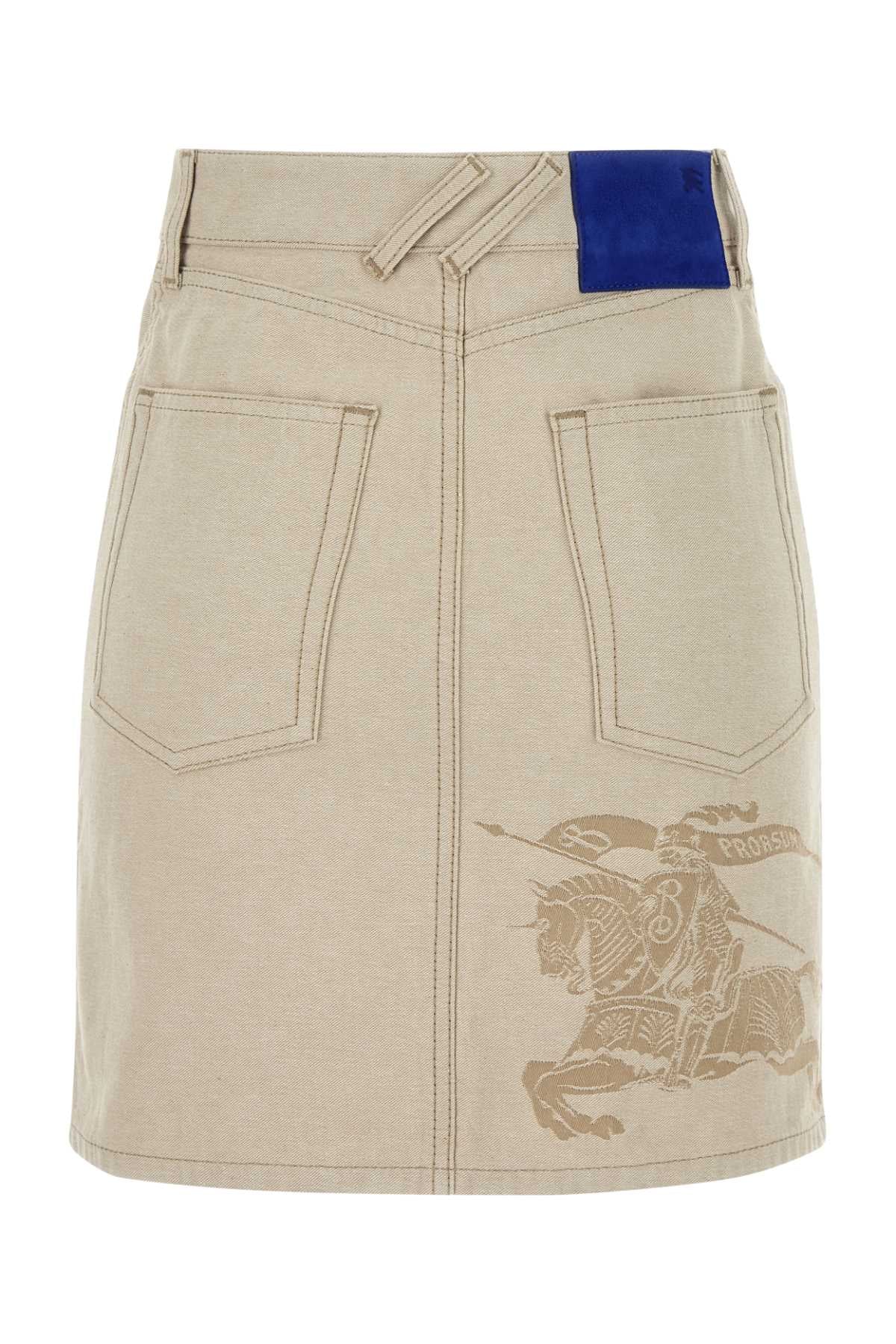 Burberry Women Sand Denim Mini Skirt BURBERRY