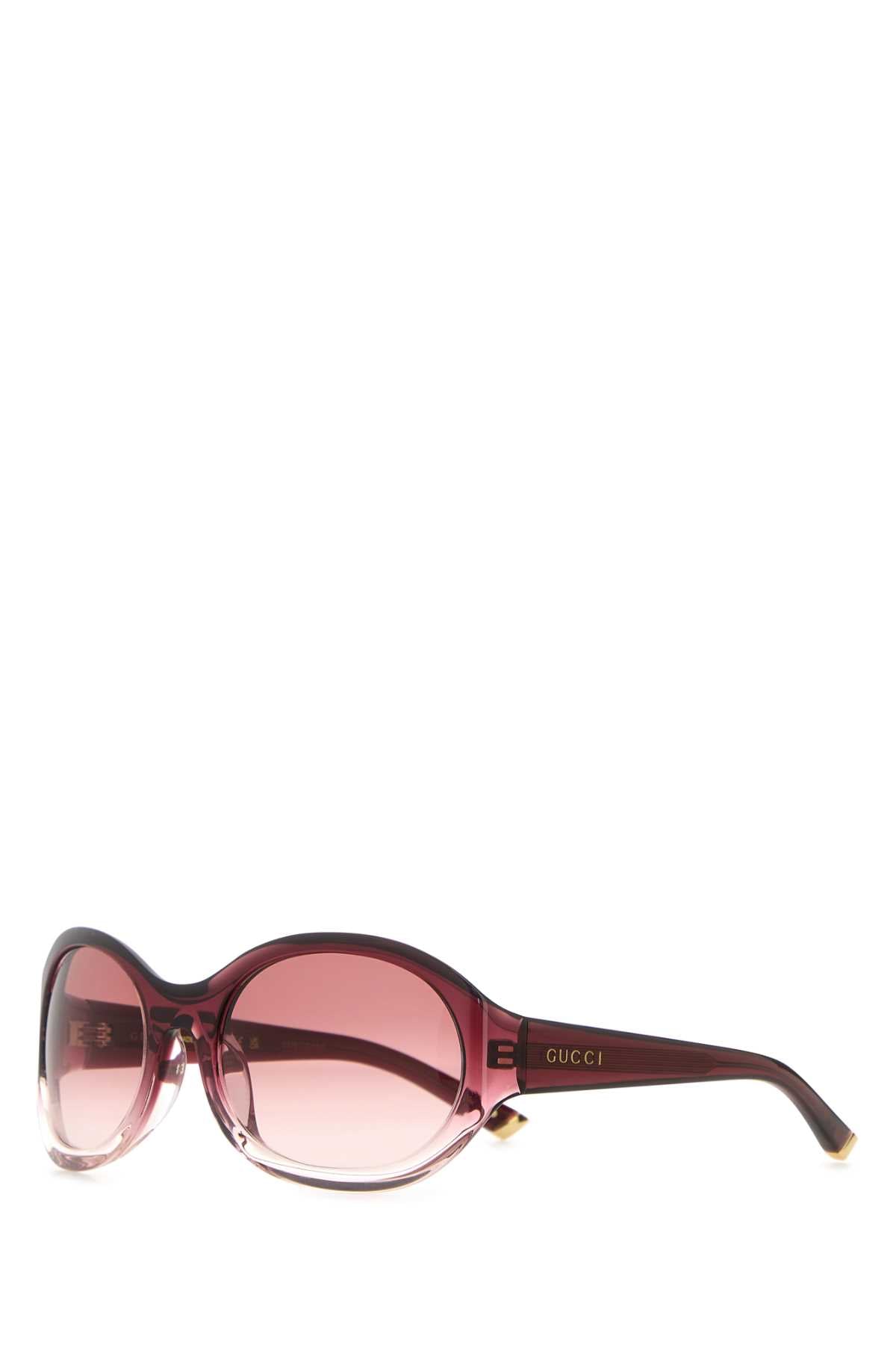 Gucci Women Burgundy Acetate Sunglasses GUCCI