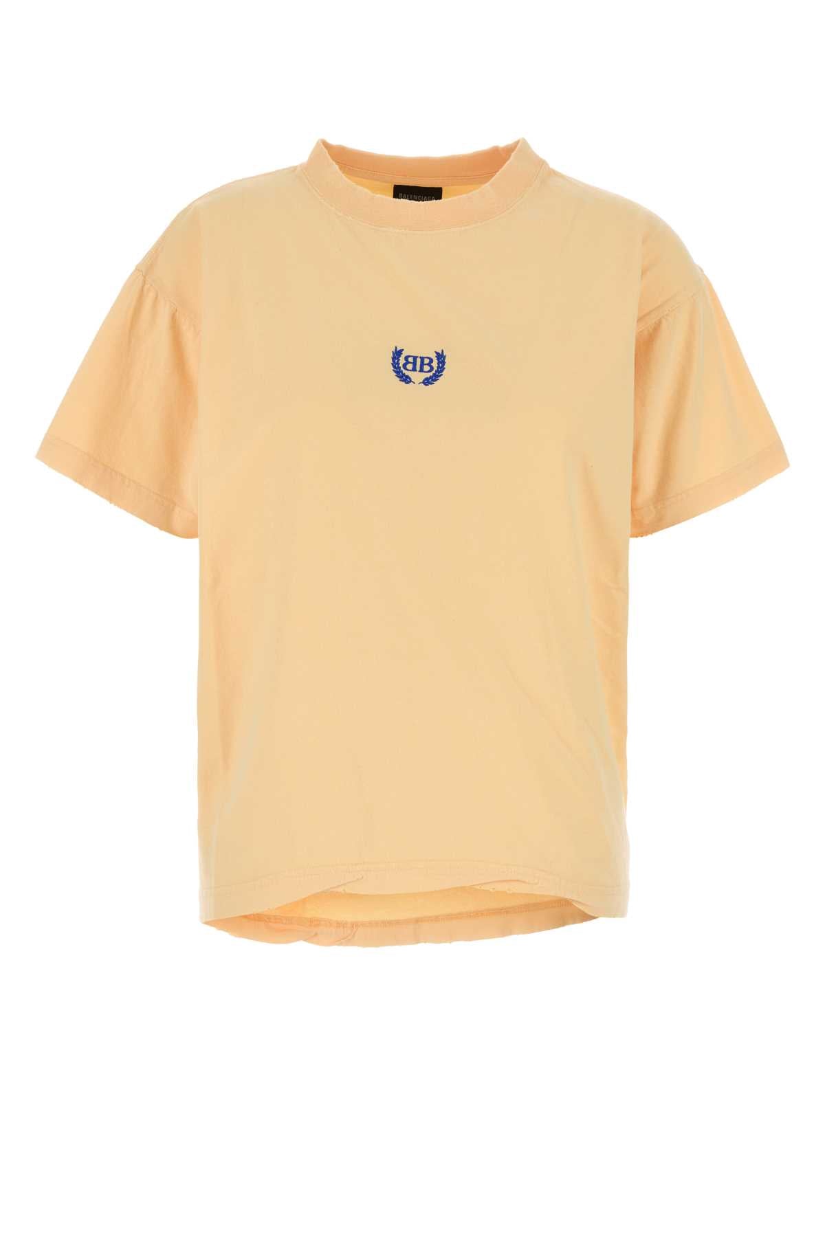 Balenciaga Women Pastel Orange Cotton Oversize T-Shirt BALENCIAGA