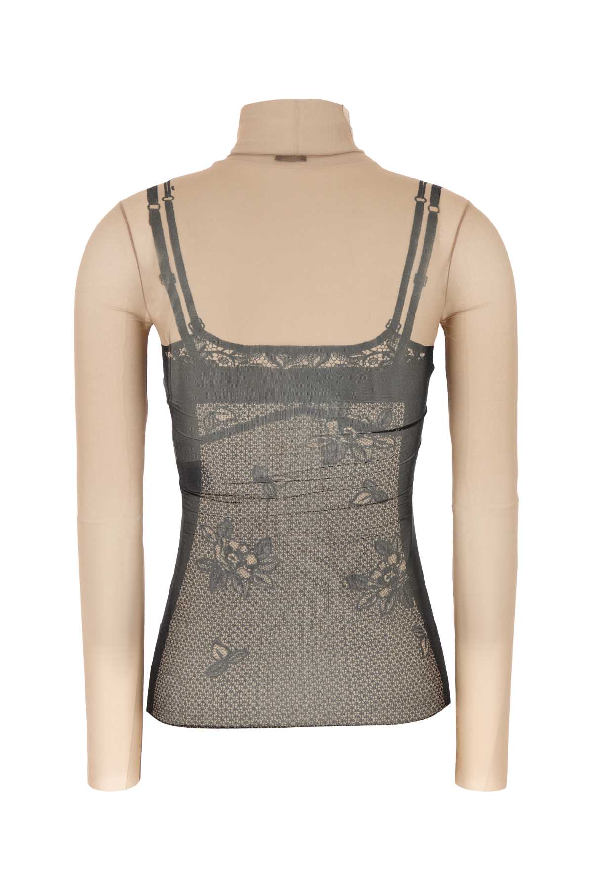 Balenciaga Women Printed Stretch Tulle Top BALENCIAGA