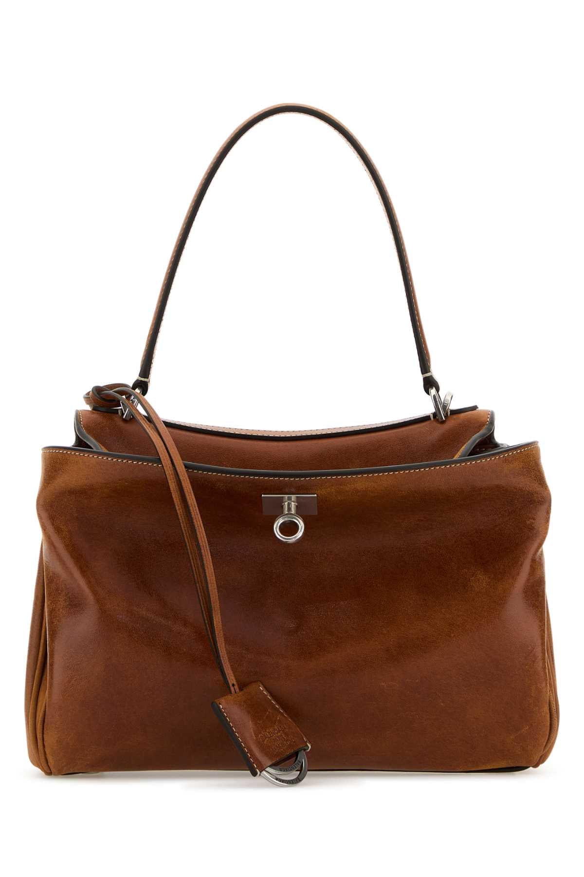 Balenciaga Women Brown Leather Small Rodeo Handbag BALENCIAGA