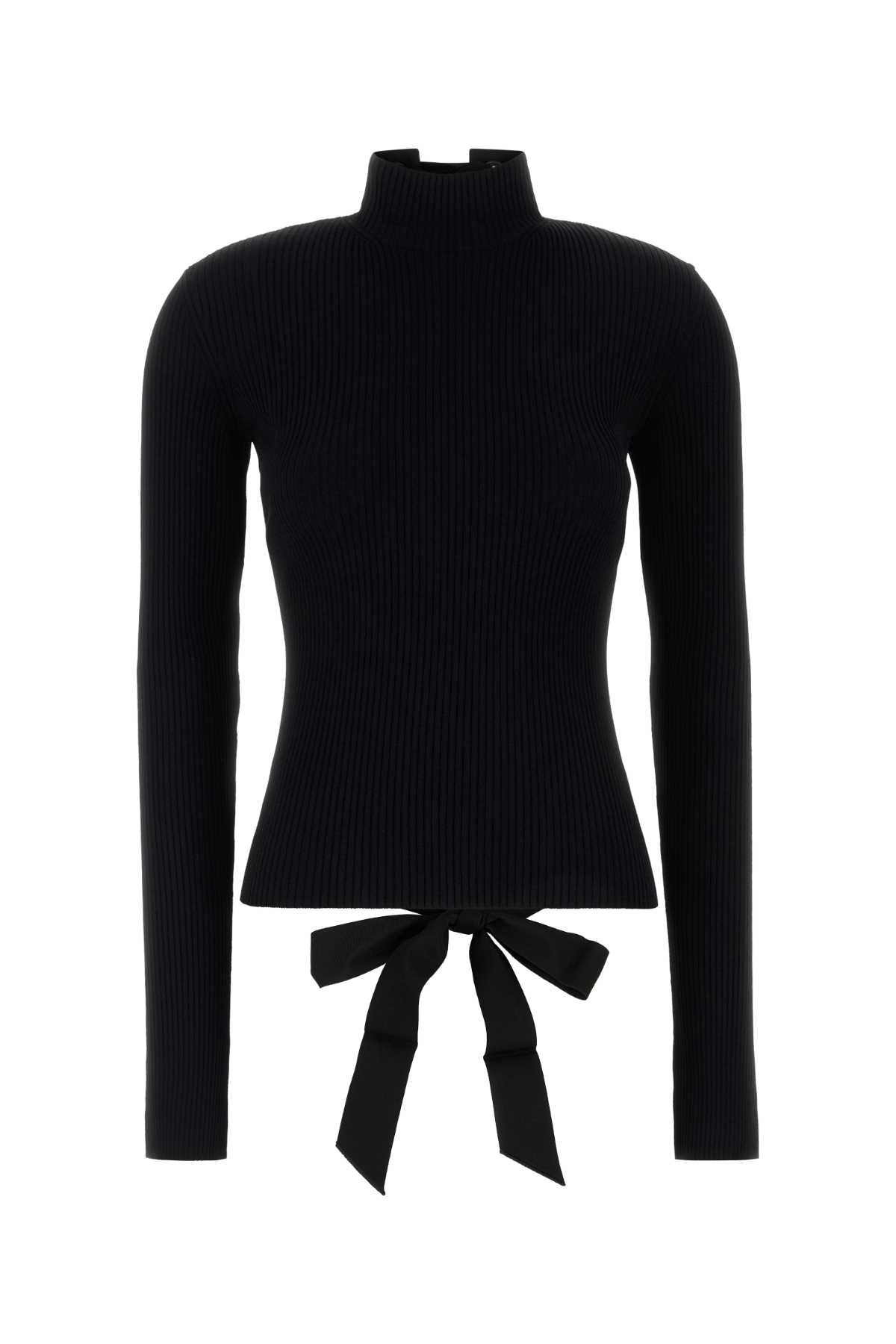 Balenciaga Women Black Stretch Viscose Blend Top BALENCIAGA