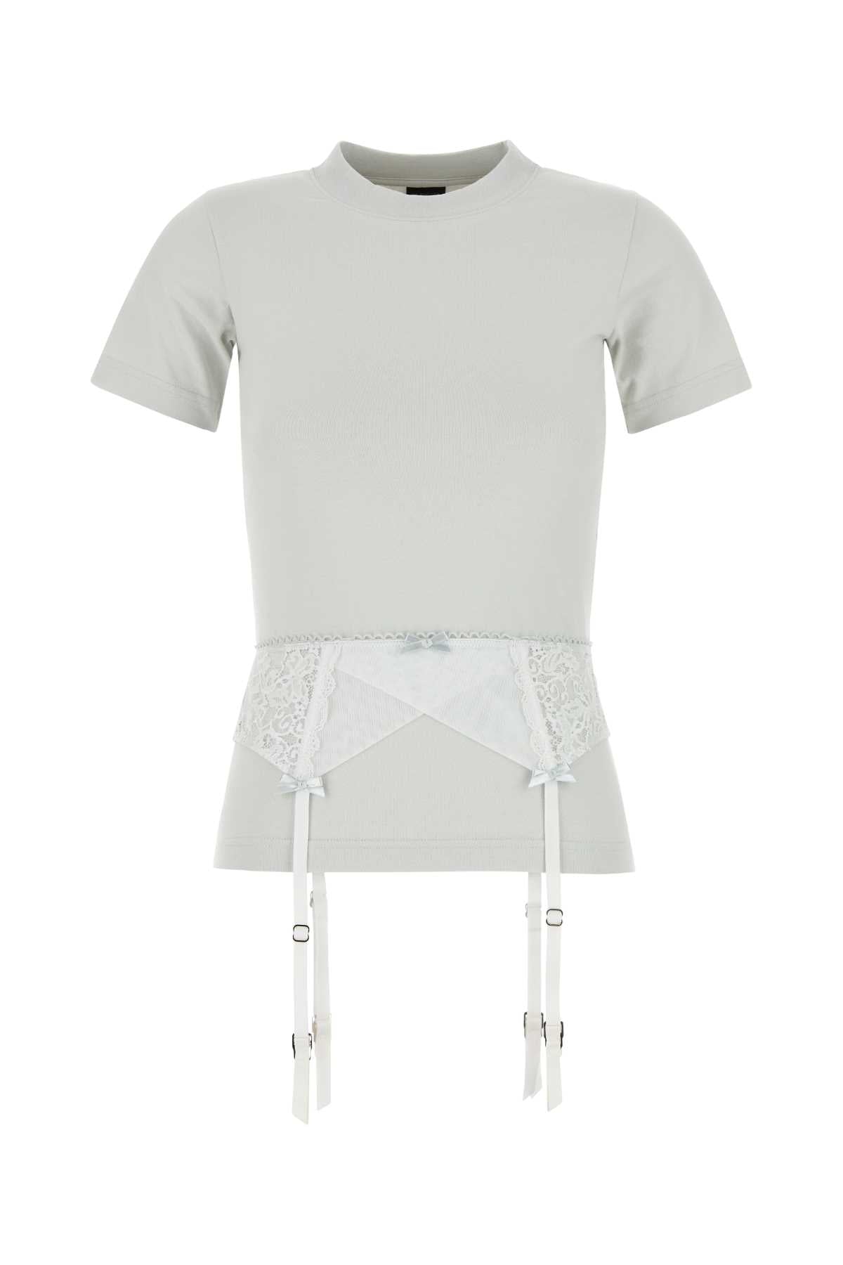 Balenciaga Women Chalk Stretch Cotton T-Shirt BALENCIAGA