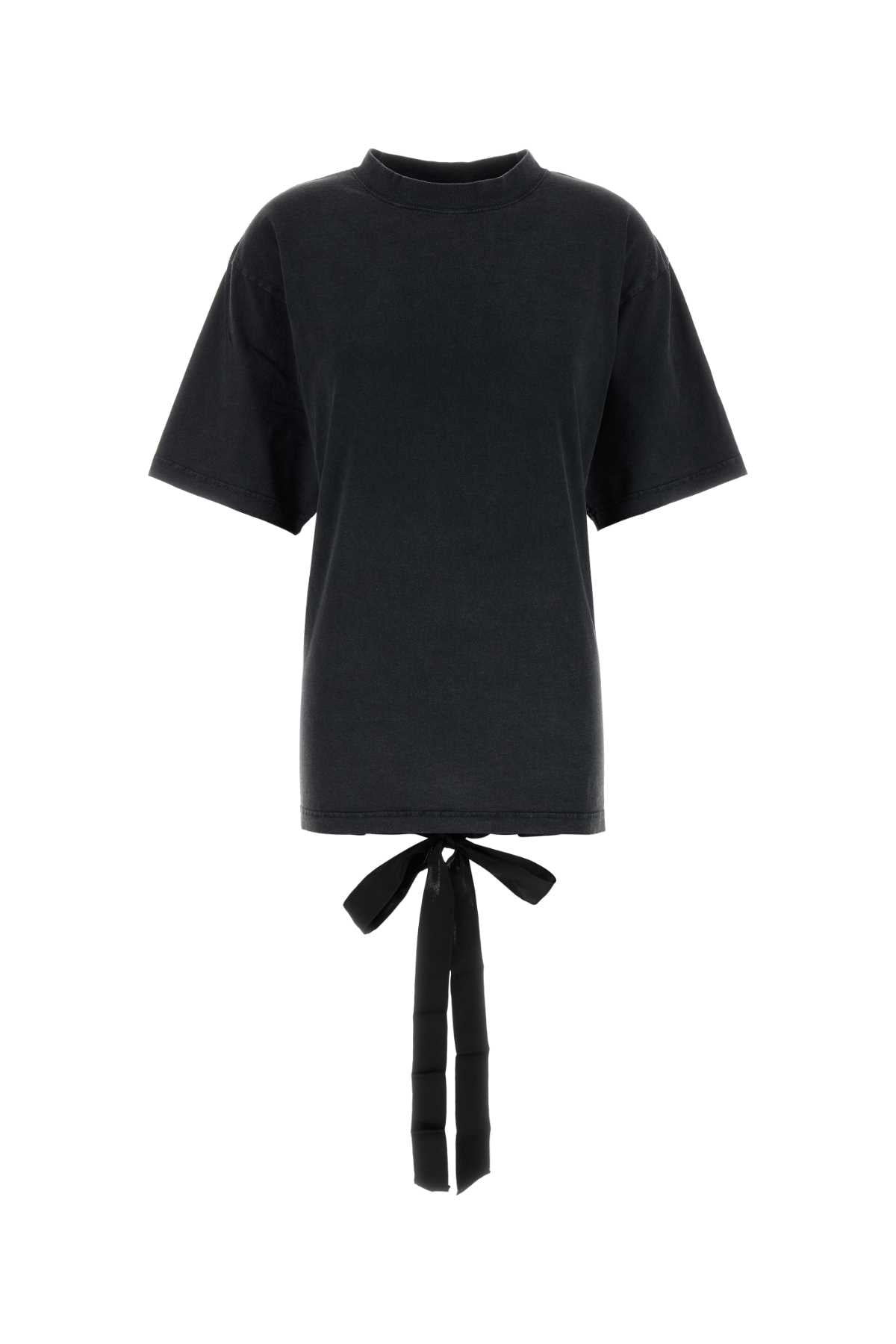 Balenciaga Women Graphite Cotton T-Shirt BALENCIAGA