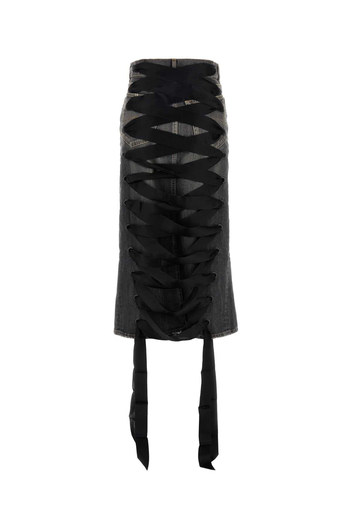 Balenciaga Women Black Denim Skirt BALENCIAGA